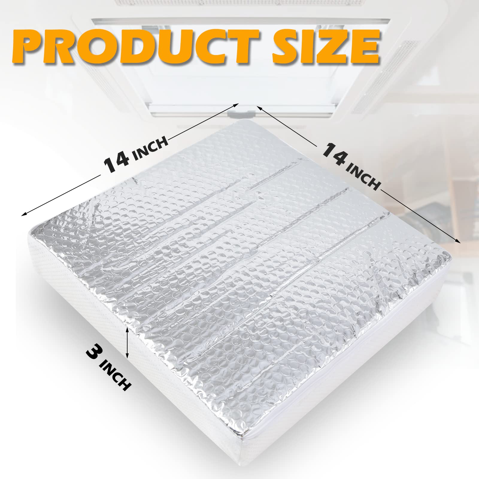 Sikadeer Rv Vent Insulator 14X14X3, 2 Piece Universal Rv Skylight Cover With Reflective Surface, Skylight Shade Energy Savings S