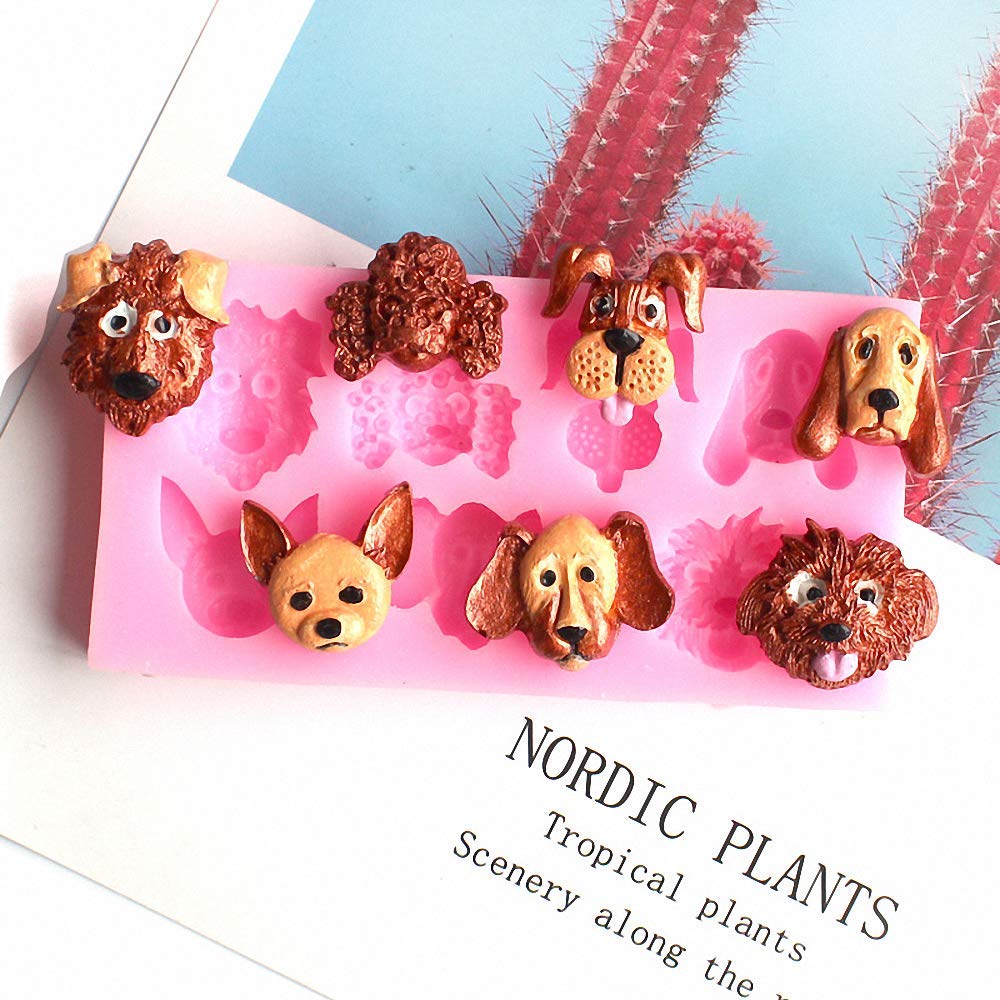 2Pcs/Set Dog Paw & Bone Fondant Molds Silicone Chocolate Candy Gumpaste Mould Paper Clay Resin Epoxy Cake Cupcake Topper Decorat