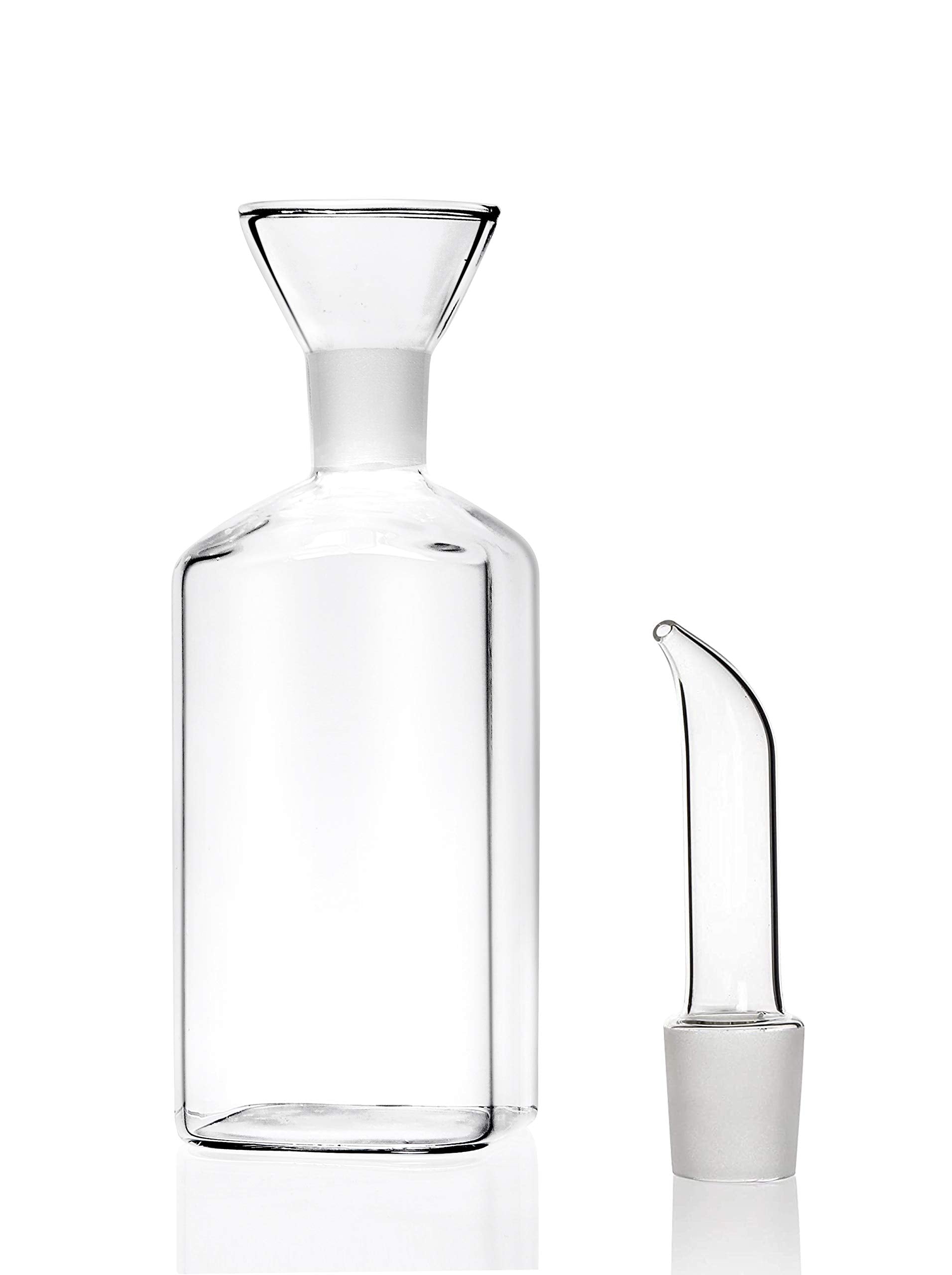 Haizeen 8 Ounce/240 Ml No Funnel Needed Olive Oil & Vinegar Dispenser Glass Cruet Decanter For Kitchen,Lab Glassware Seal Handic