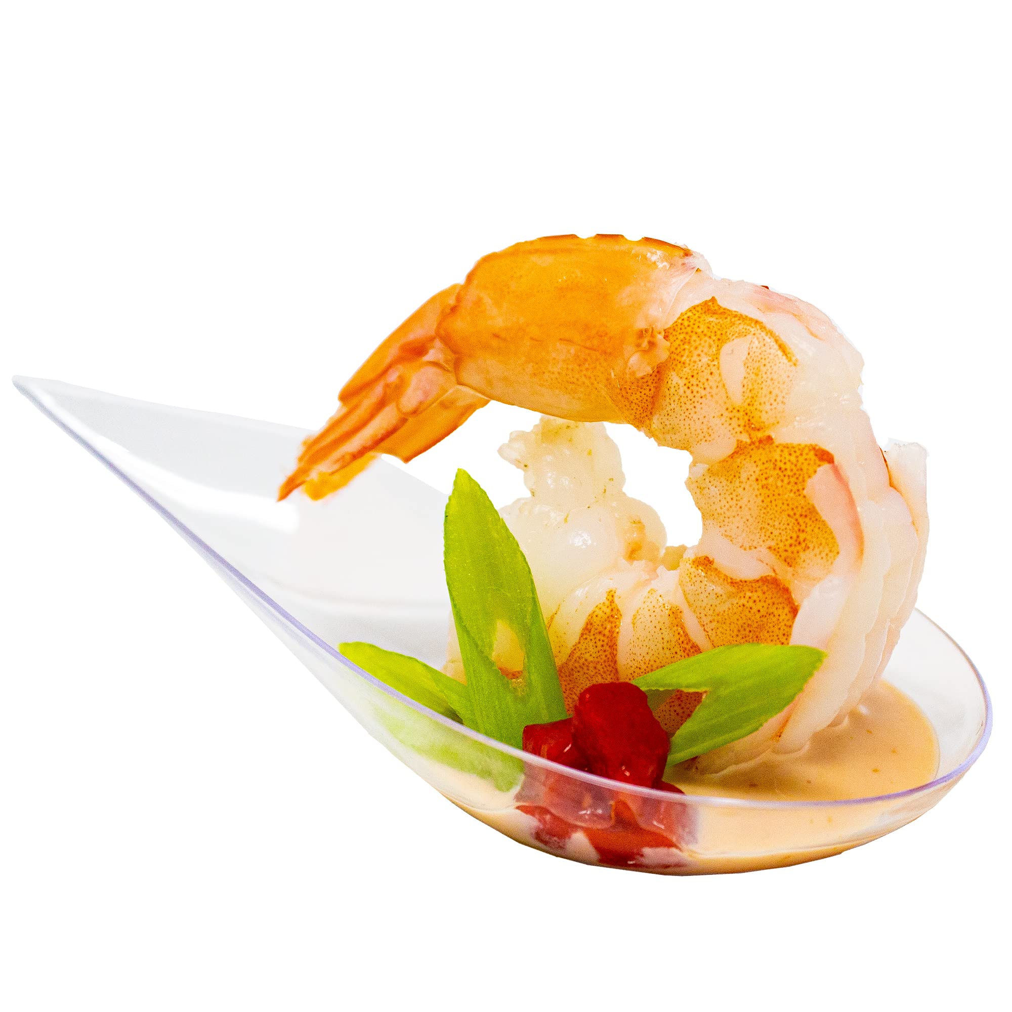 48 Pack Tiny Tear Spoon Clear Mini Appetizer Plates Mini Plastic Dessert Spoons Professional-Grade Recyclable Party Small Servin