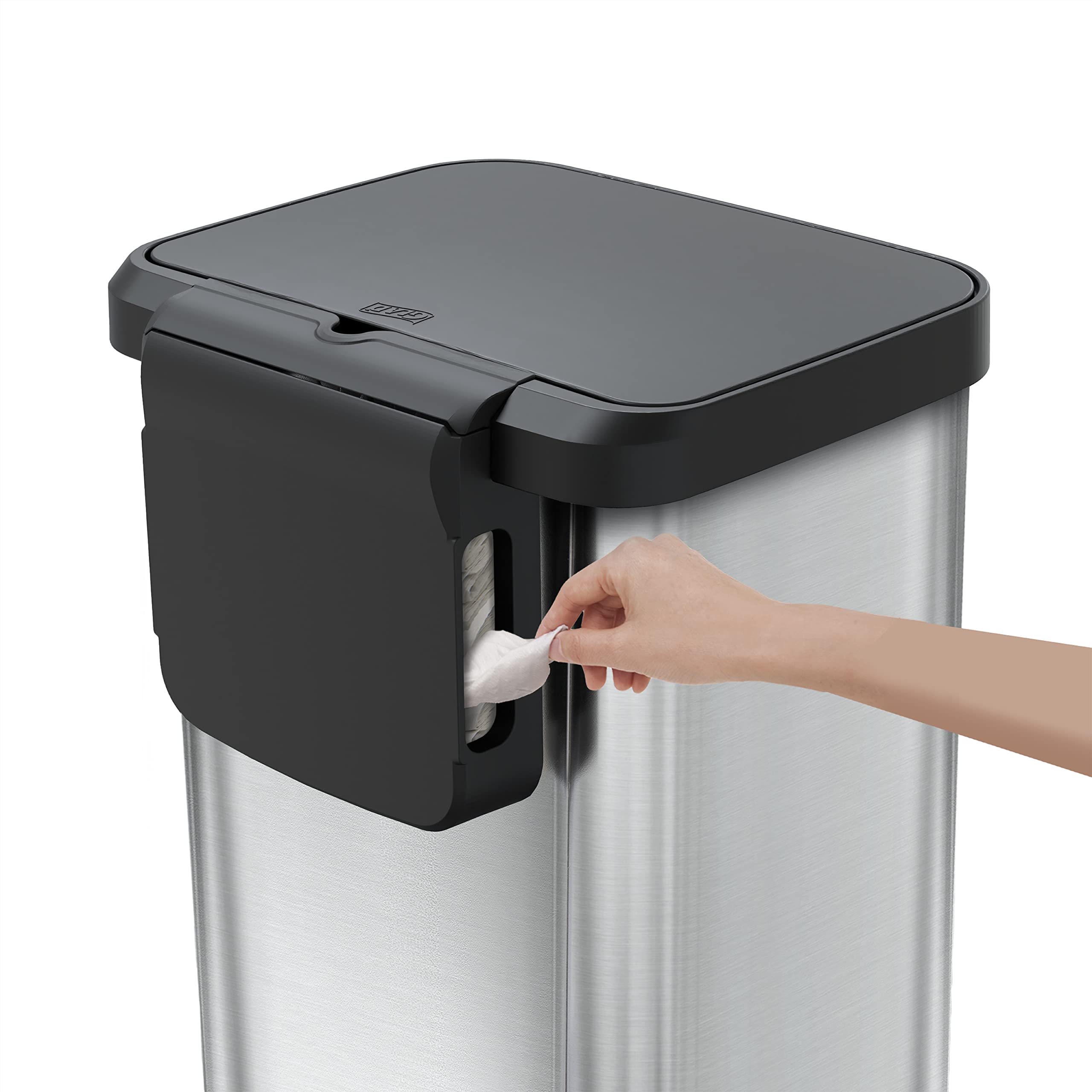 Glad Gld-74506 Stainless Steel Step Trash Can With Clorox Odor Protection | Large Metal Kitchen Garbage Bin With Soft Close Lid,
