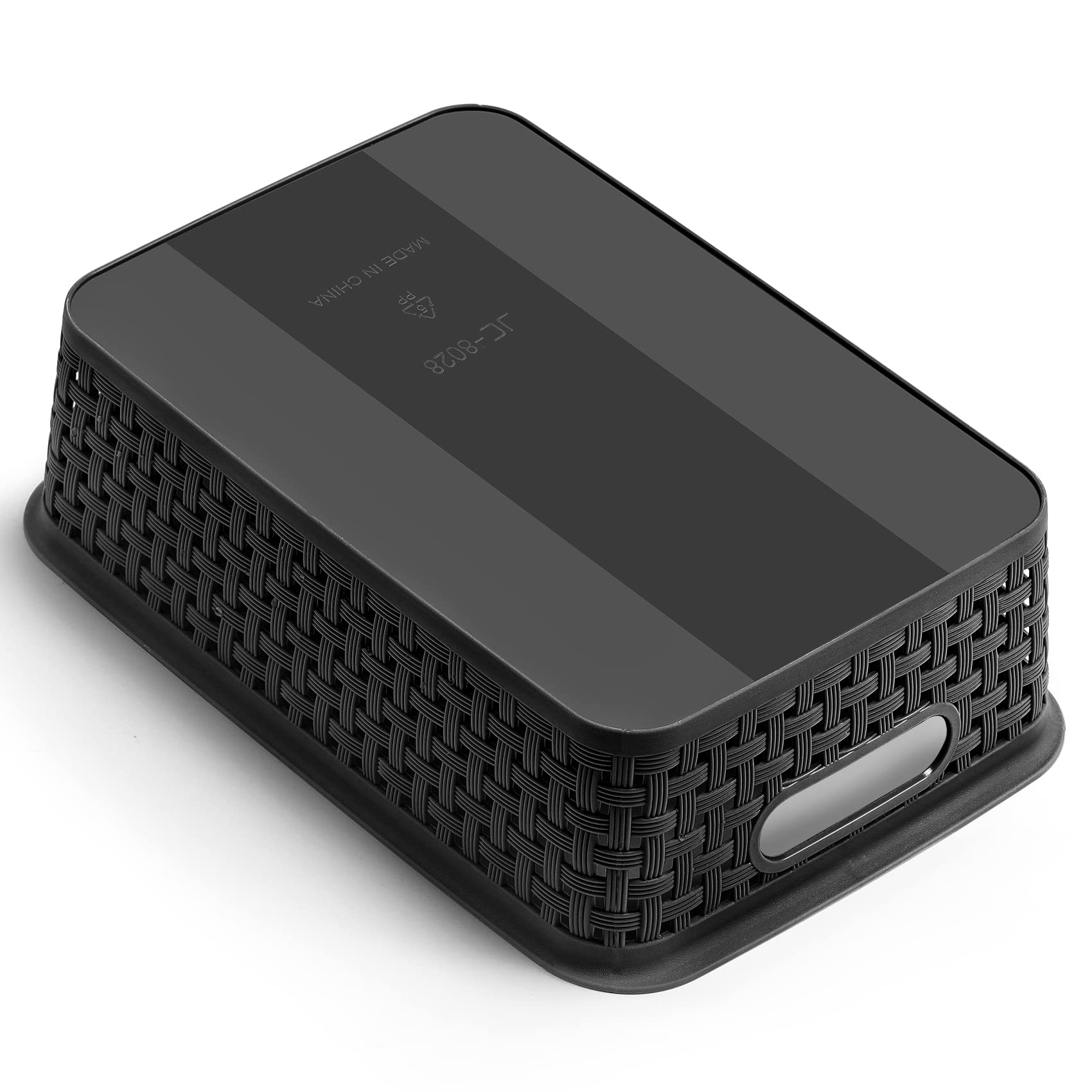 [ 8 Pack ] Plastic Storage Baskets - Small Pantry Organization And Storage Bins - Household Organizers For Laundry Room, Bathroo