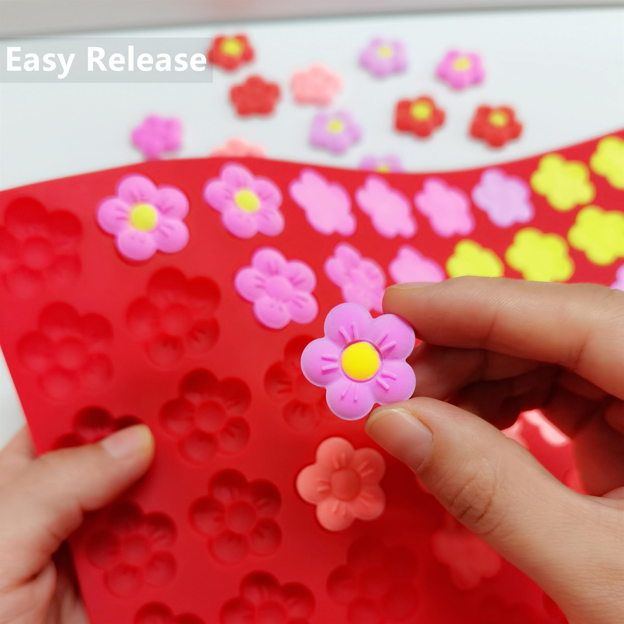 Flower Blossom Silicone Sheet For Chocolate Candy Gummy, Flower Baking Tray With Scraper