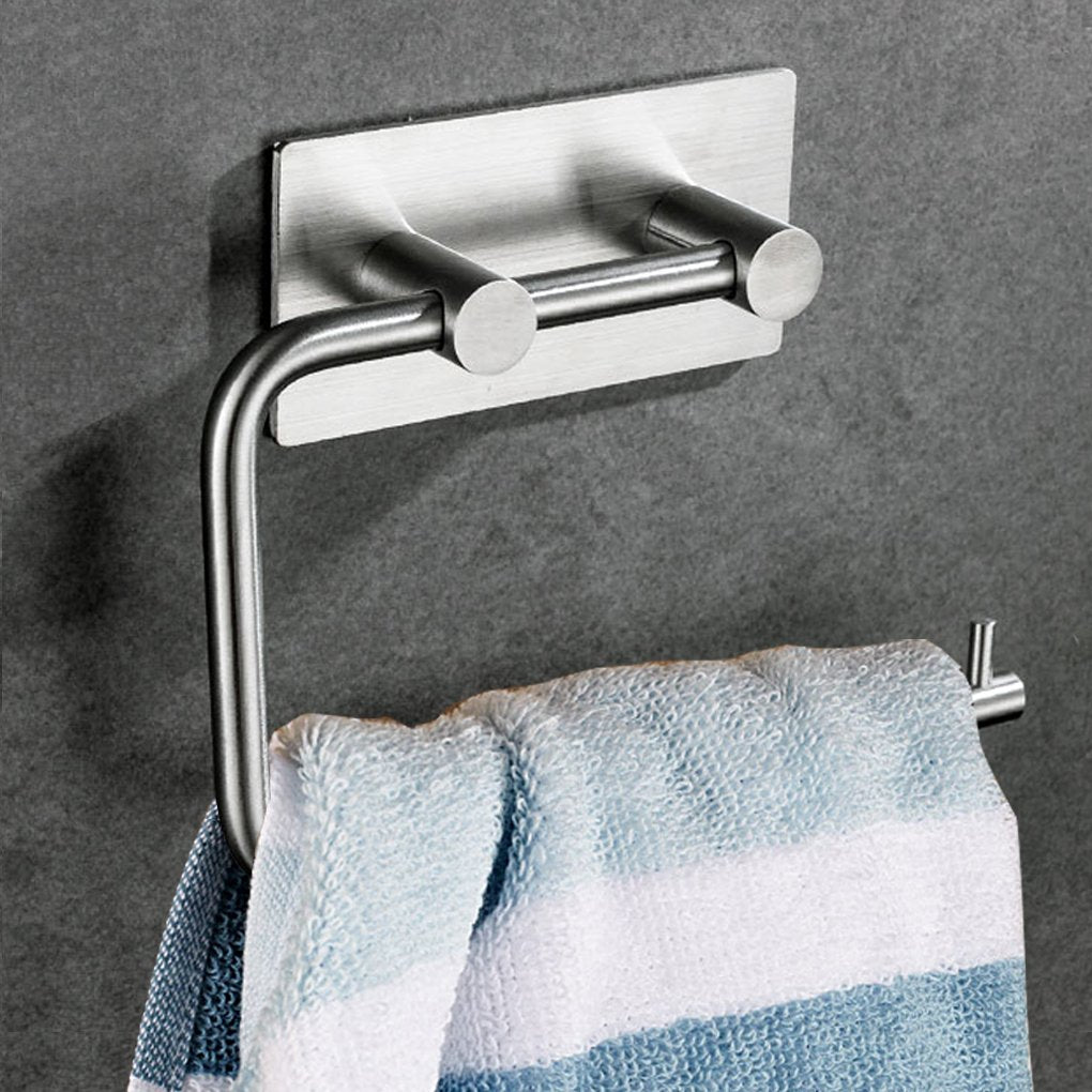 Kabter Toilet Paper Holder Wall Mount 3M Self Adhesive, Brushed Stainless Steel