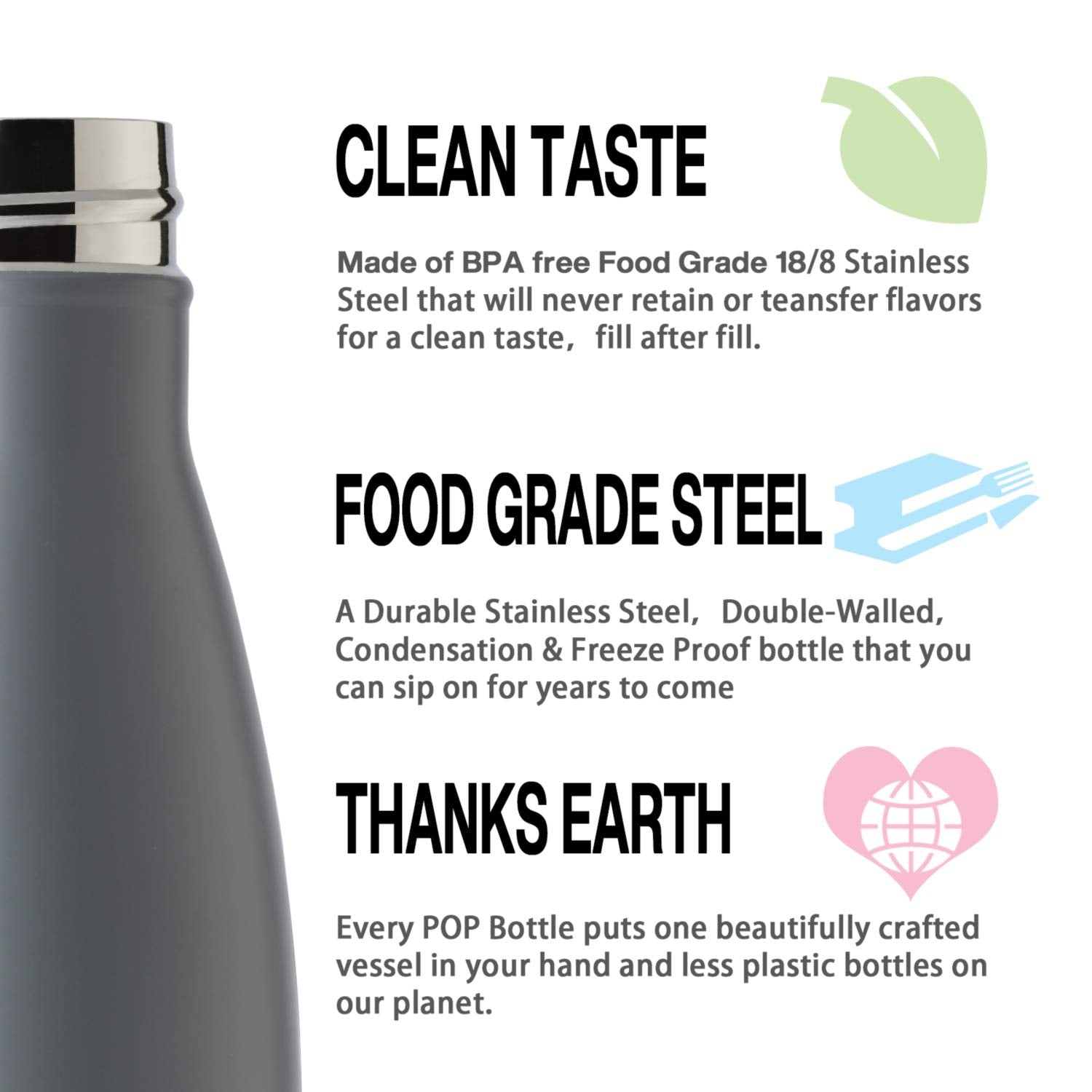Meway 17Oz Sport Water Bottle 4 Pack Vacuum Insulated Stainless Steel Sport Water Bottle Leak-Proof Double Wall Cola Shape Water