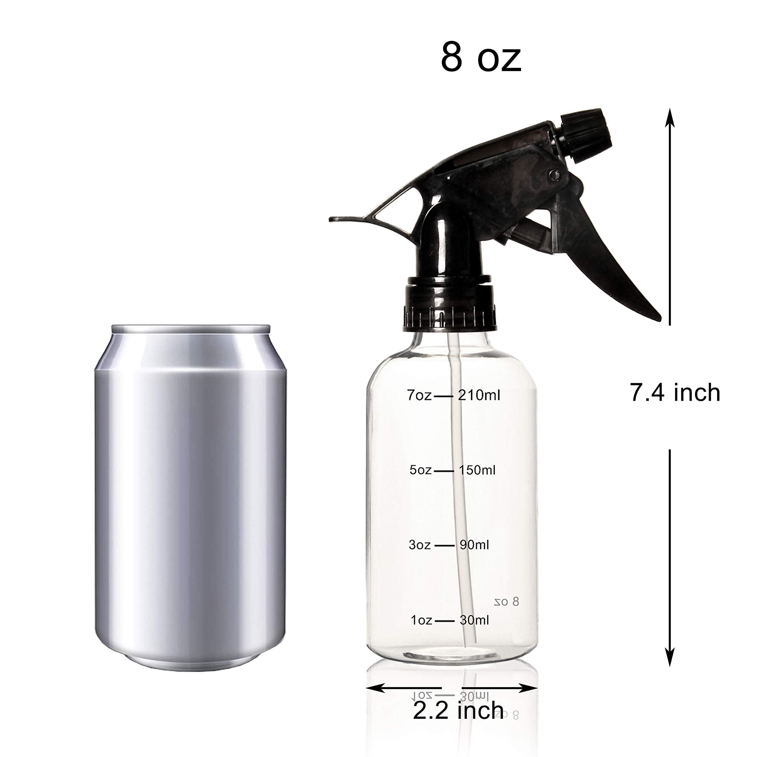 Youngever 6 Pack Empty Plastic Spray Bottles, Spray Bottles For Hair And Cleaning Solutions (8Oz)