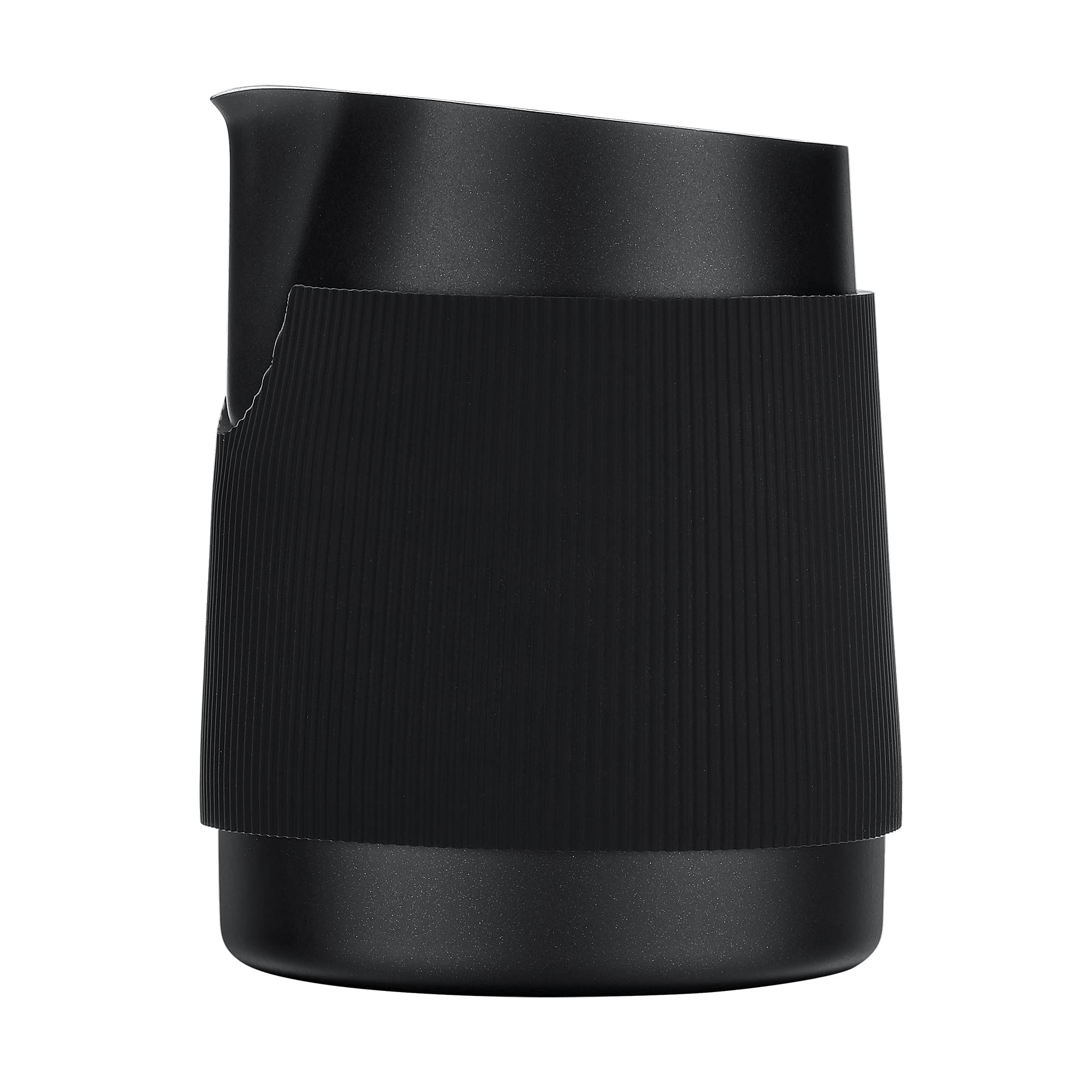 Normcore Handleless Milk Pitcher With Sharp Spout - Espresso Steaming Pitcher - 18/8 Stainless Steel Milk Frothing Jug, Black No