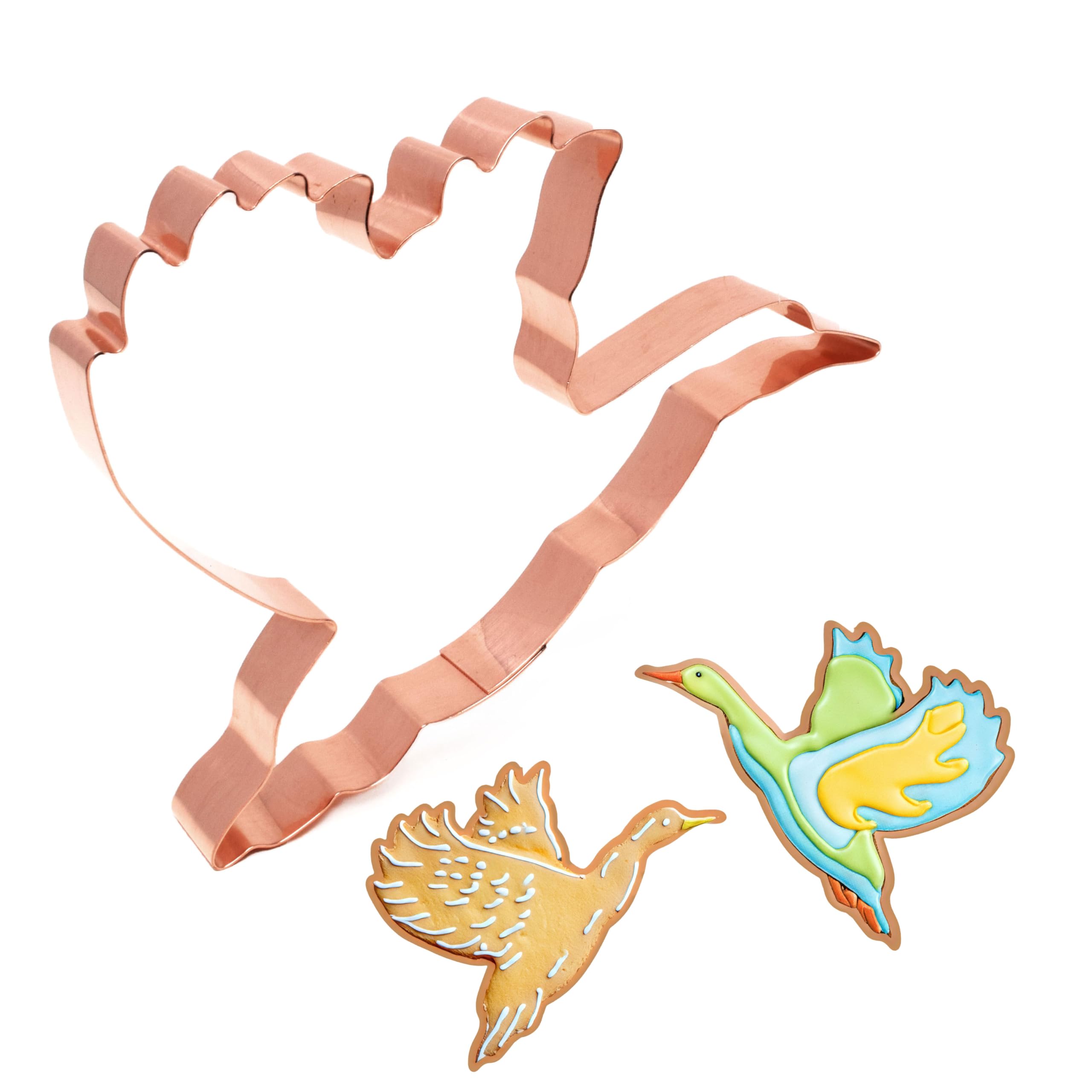 Large Flying Duck Cookie Cutter 6 X 4 Inches - Handcrafted Copper By The Fussy Pup