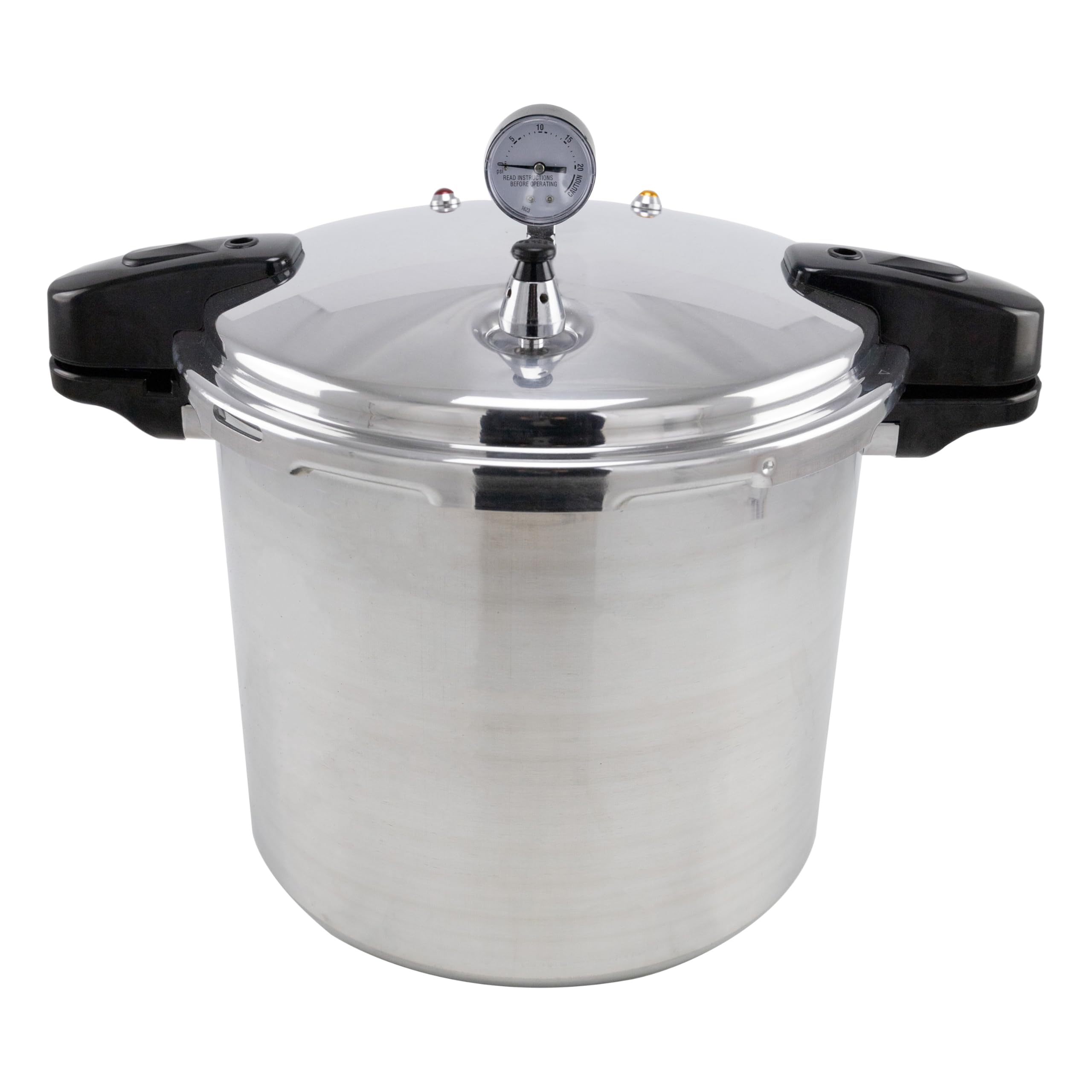 NESCO 16.9 QT MANUAL PRESSURE CANNER, PRESSURE COOKER WITH PRESSURE GUAGE, LOCKING LID, AND REMOVABLE BLOCKAGE GUARD