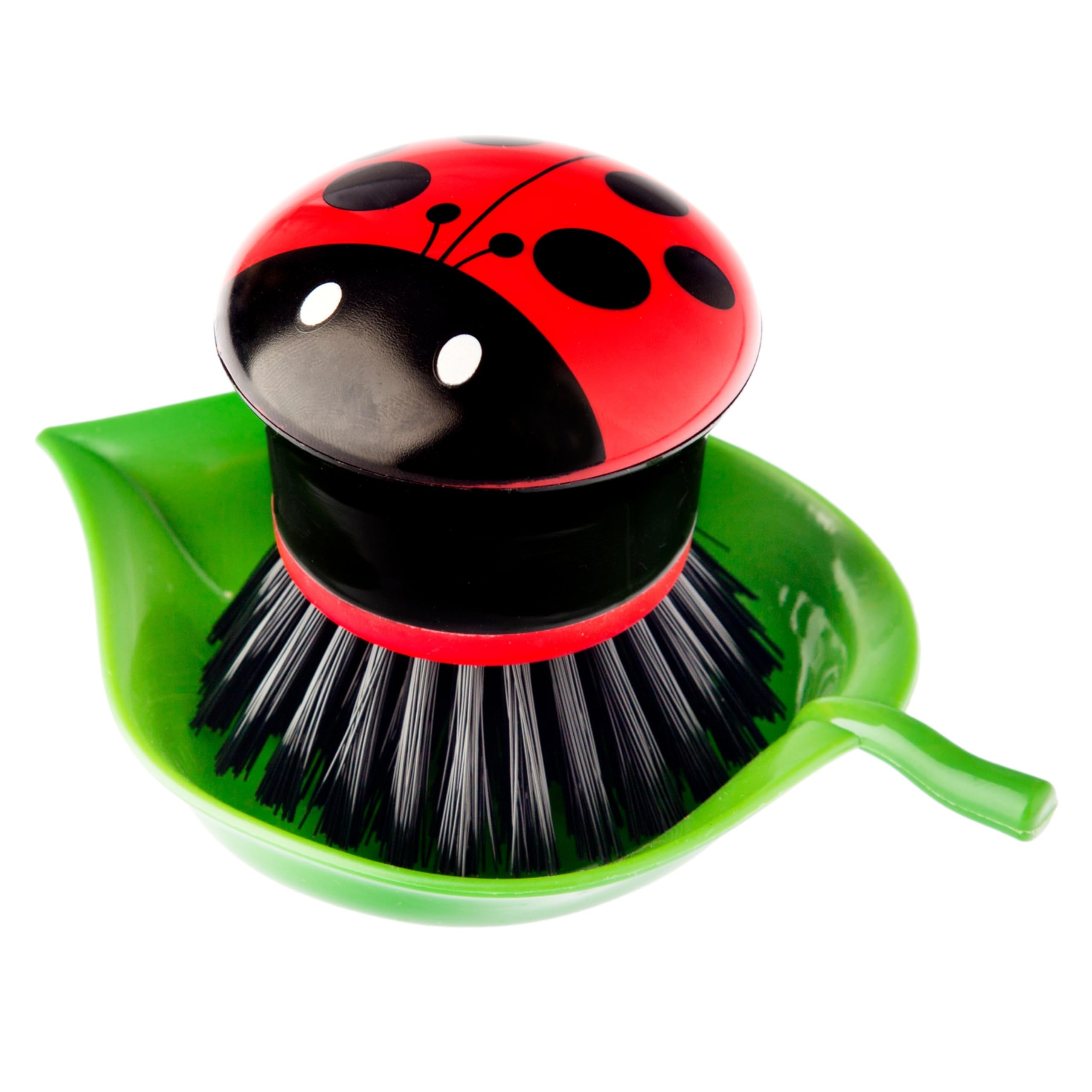 Vigar Ladybug Dish Scrub Brush with Holder for Cleaning, Ladybug