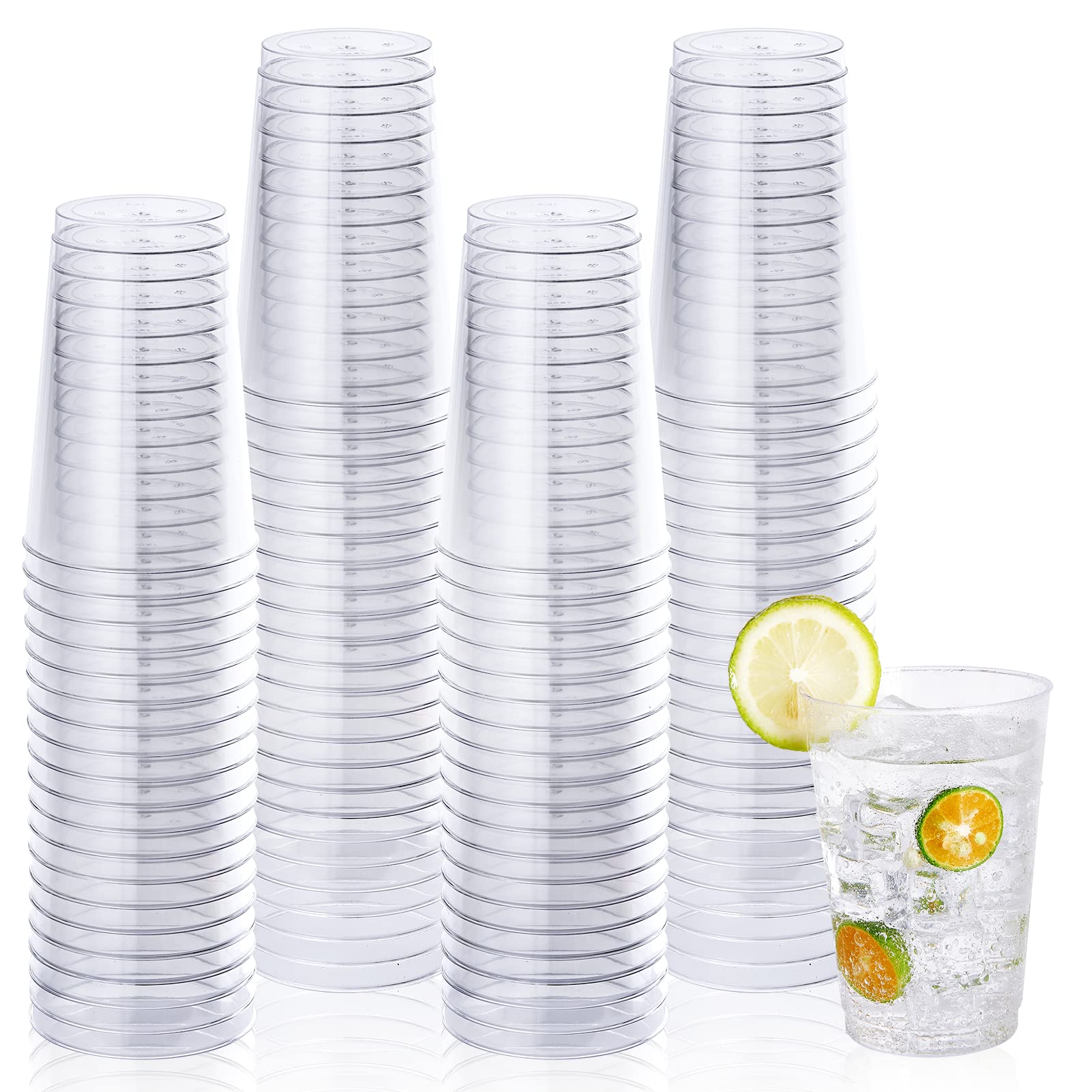 Vplus 150 Pack 12 Oz Clear Plastic Cups, Reusable Plastic Cups, Disposable Heavy Duty Plastic Cups Perfect For Wedding, Thanksgi