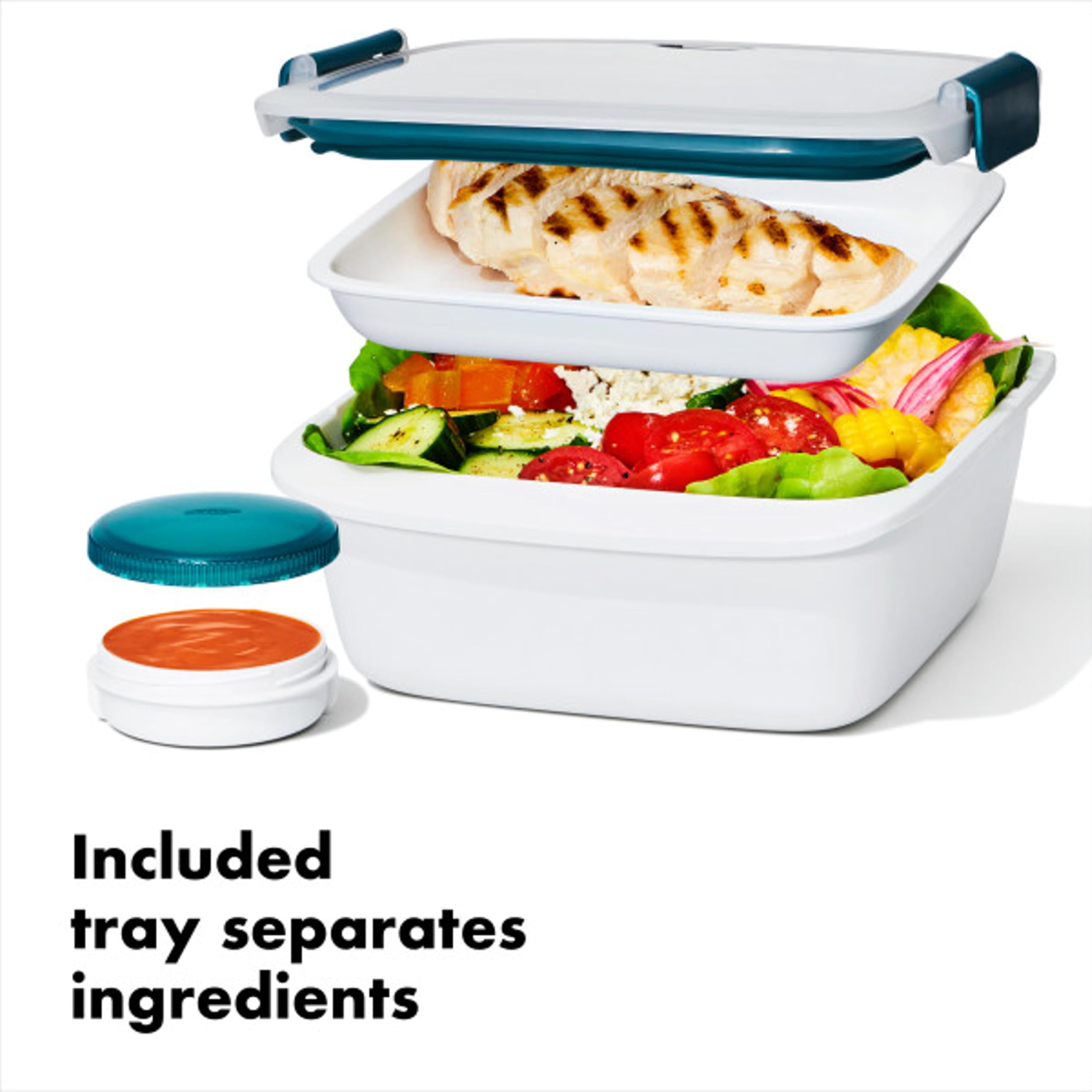 Oxo Good Grips Prep & Go 6.3 Cups Salad Container | Leakproof Food Storage | Ideal For Separating Proteins And Greens | Bpa Free