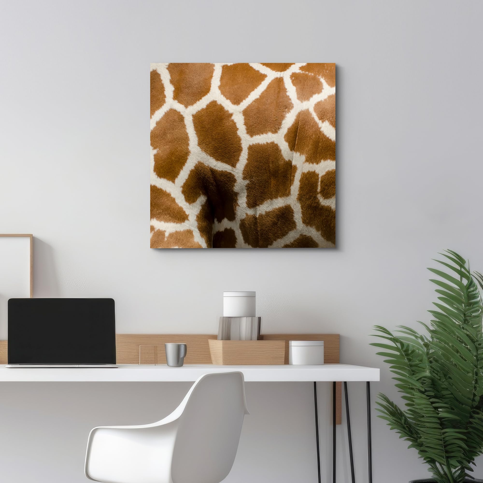 Wall26 - Canvas Prints Wall Art - Canvas Prints Wall Art - Giraffe Fur/Skin Texture - 12''X12''