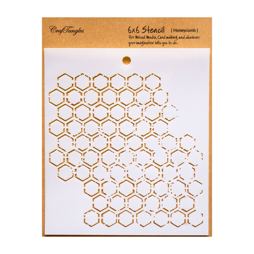 Craftangles Art And Craft Stencil  Honeycomb, 6X6 Inch, Reusable, Use For Diy Painting On Canvas, Fabric, Cloth, Paper, Glass, 