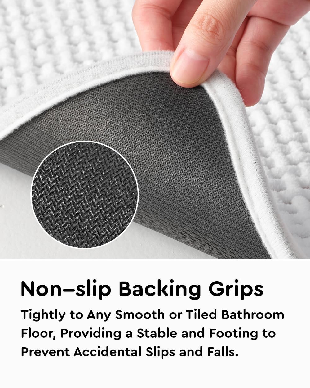 Tchidio Soft Chenille Bath Mat-Super Absorbent Bathroom Mat Quick Dry- Rubber Backed Bath Mats For Bathroom Floor Non Slip- Mach