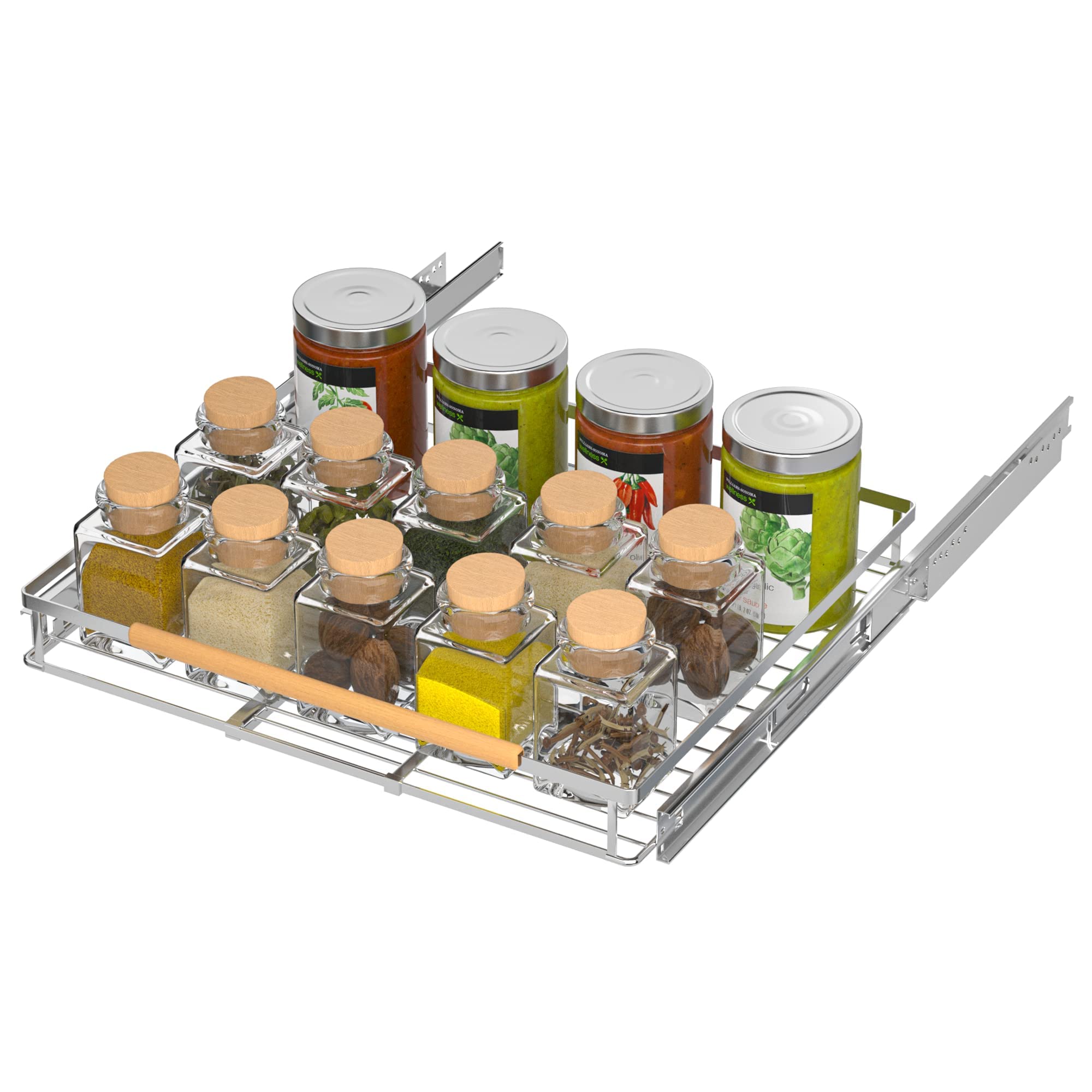 Ipegtop 2 Pack Pull Out Cabinet Drawer Shelf Organizer, Extendable Sliding Slide Out Pantry Shelves Storage Heavy Duty For Kitch