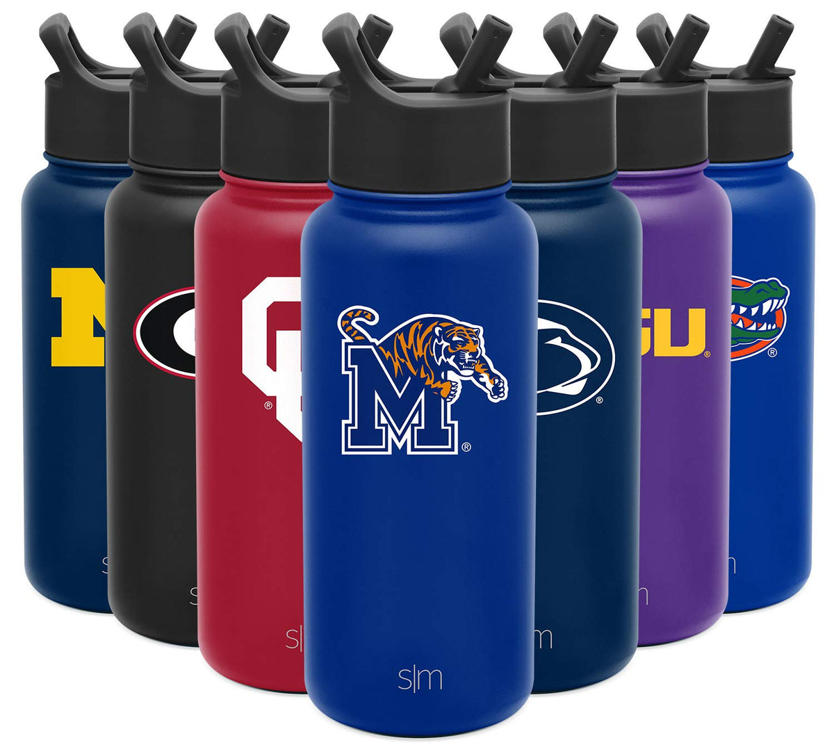 Simple Modern Officially Licensed Collegiate Memphis Tigers Water Bottle With Straw Lid  Vacuum Insulated Stainless Steel 32Oz T