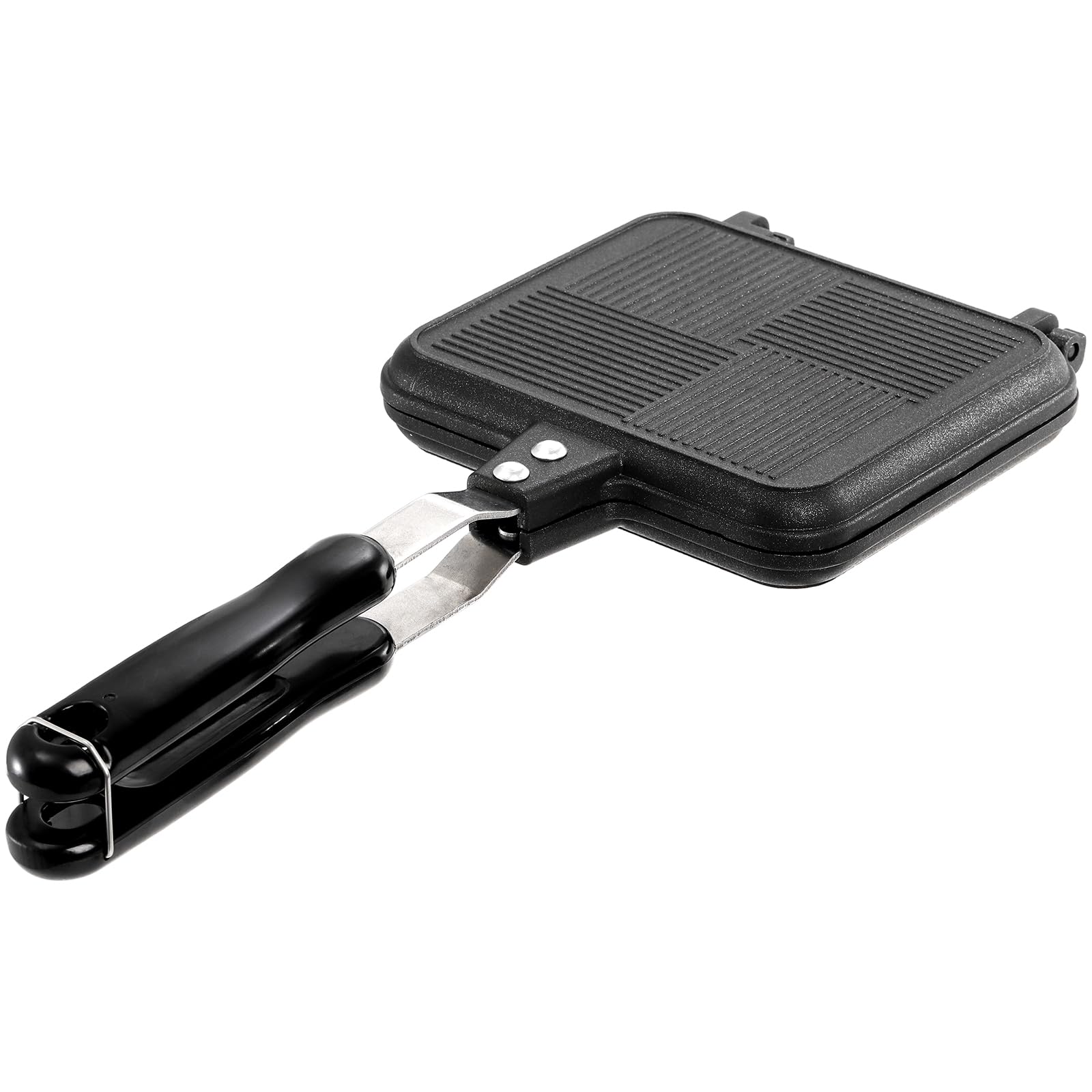 Elsjoy Non-Stick Hot Sandwich Panini Maker with Handle  Aluminum Double Sided Frying Pan Detachable Grilled Sandwich Flip Pan  Stovetop Toasted Sandwich Maker Pan for Home  Kitchen  Breakfast