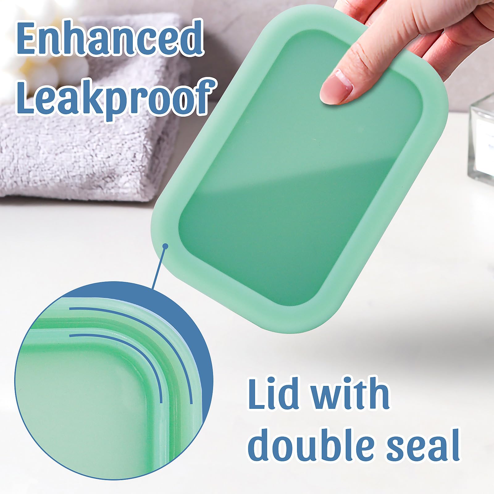 Enhanced Leak Proof Travel Soap Container, Large Shampoo Bar Travel Case, Bar Soap Holder With Drainage Layer, Portable Soap Tra