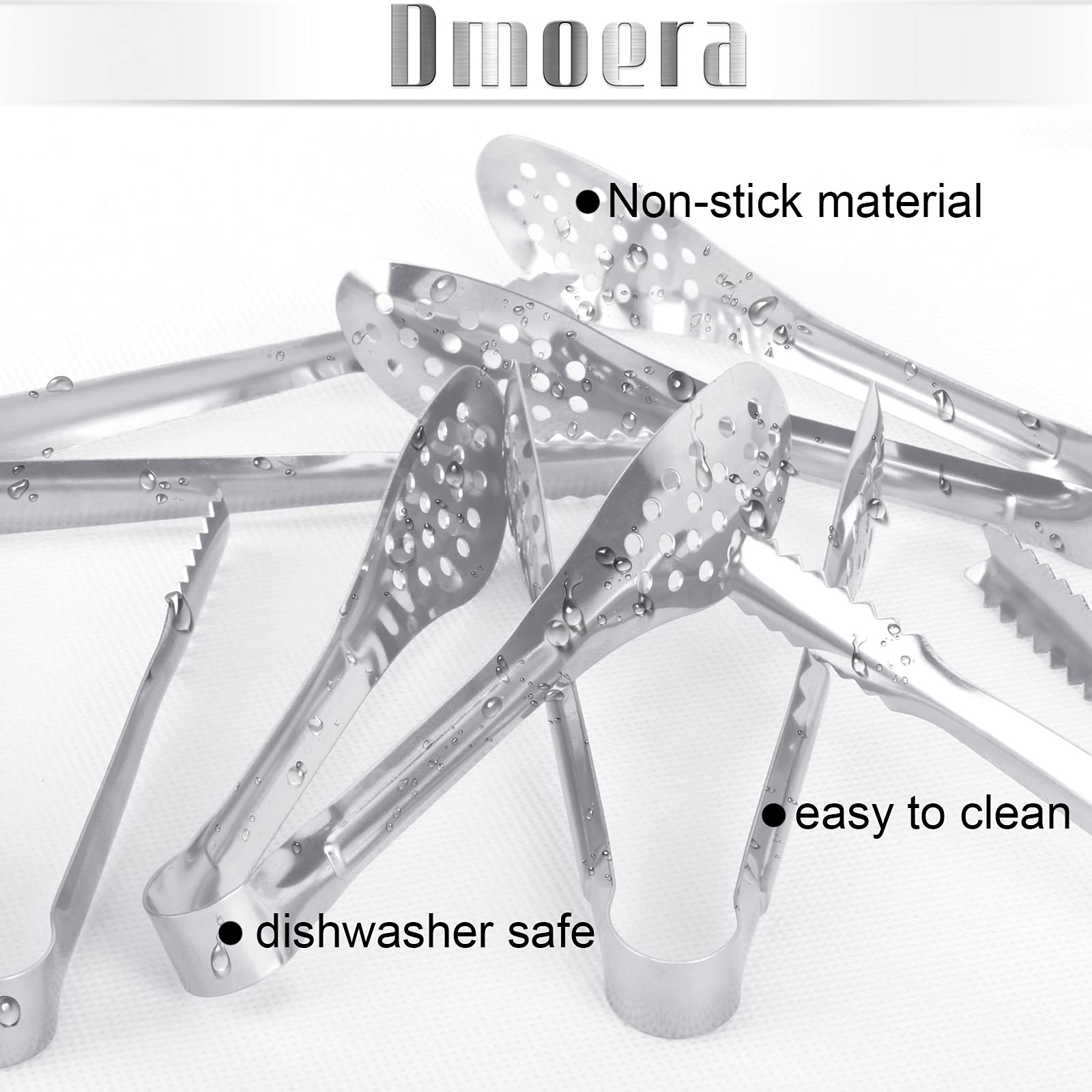 12 Pack Premium Small Serving Tongs, Dmoera Mini Stainless Steel Appetizer Tongs, 5Inch,5.2Inch(12.7Cm)