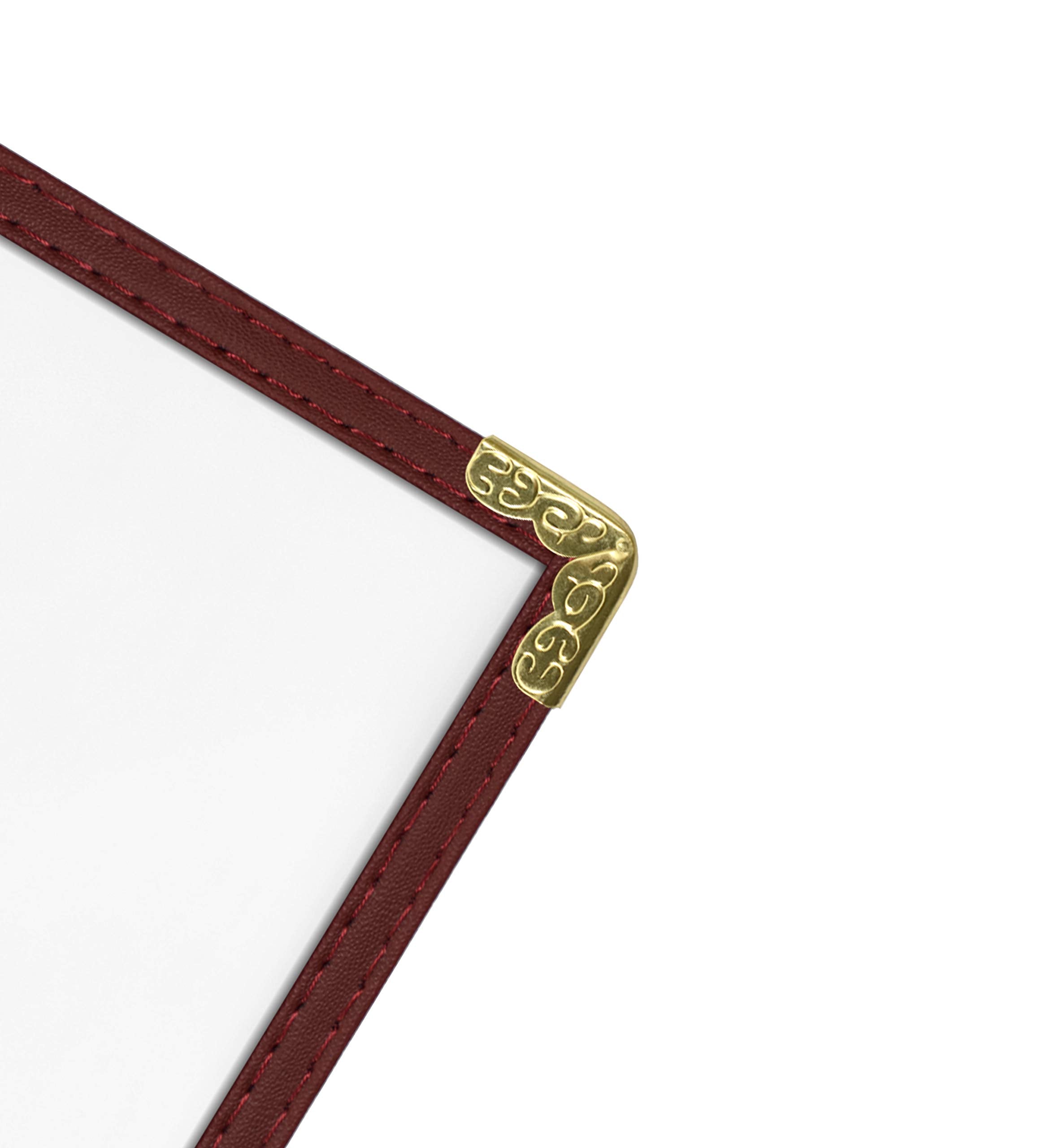 Goodsmart Cafe Style Menu Cover, Double Stitched Edge, Crystal Clear Vinyl, 25 Pack (Burgundy, 1 Page 2 Views - 85 X 14)