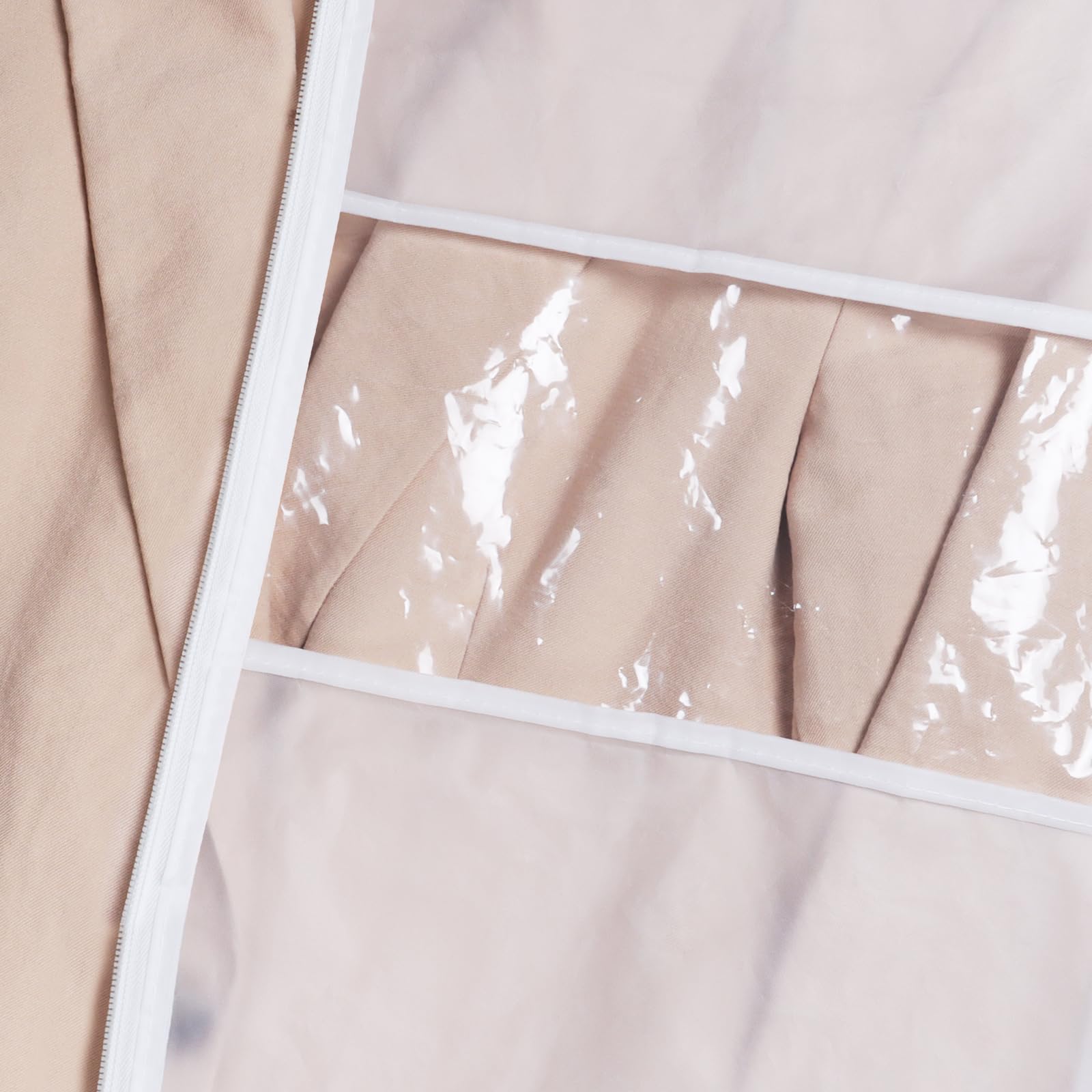 Zilink Clear Suit Coat Bags For Storage 50-Inch Dress Bags For Hanging Clothes With 3'' Gusset Suit Cover Bag For Suit, Coat, Dr