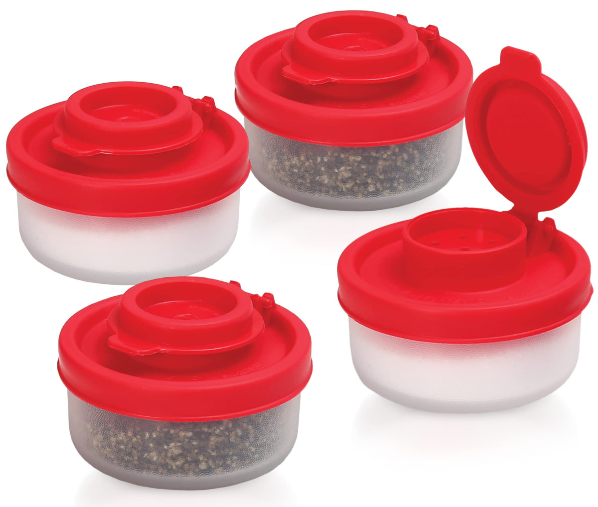 Signoraware Salt And Pepper Shakers Moisture Proof Set Of 4 Small Mini Salt Shaker To Go Camping Picnic Outdoors Kitchen Lunch B