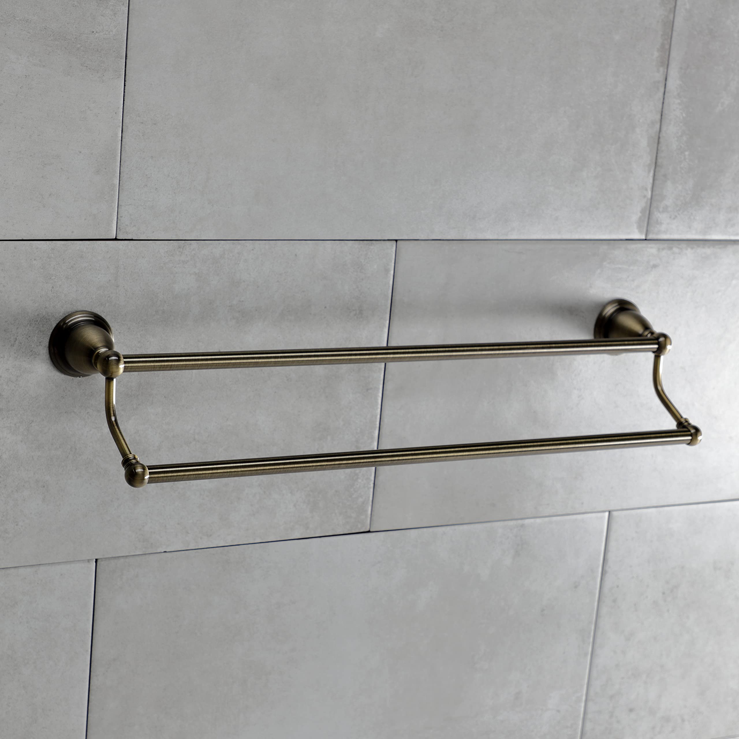 Kingston Brass BA1753AB Heritage 24'' Dual Towel Bar  Antique Brass