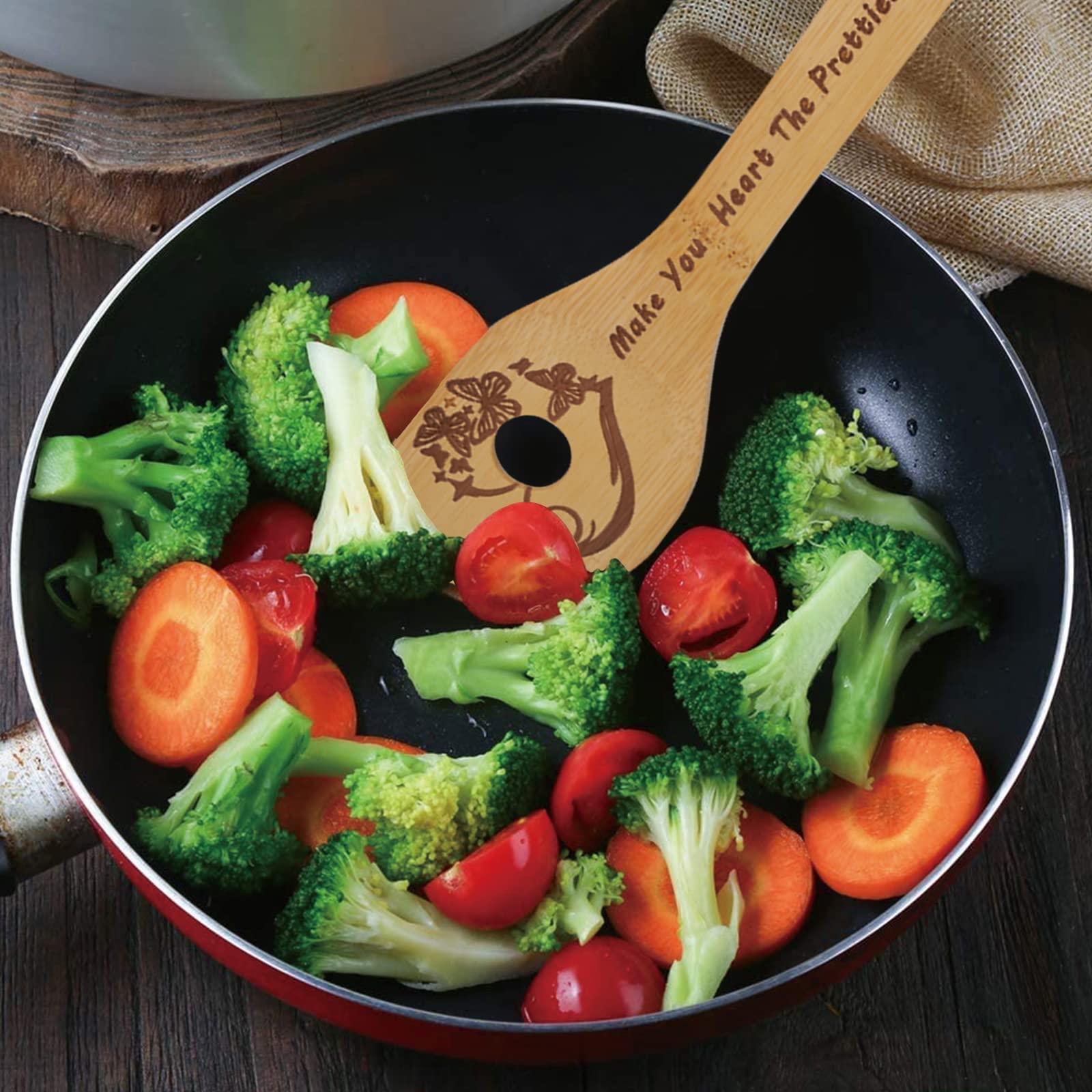 Butterfly Wooden Cooking Spoons Set Of 5,Butterfly Gift,Butterfly Lovers Gifts,Butterfly Kitchen Decor,Bamboo Cooking Spoons Far