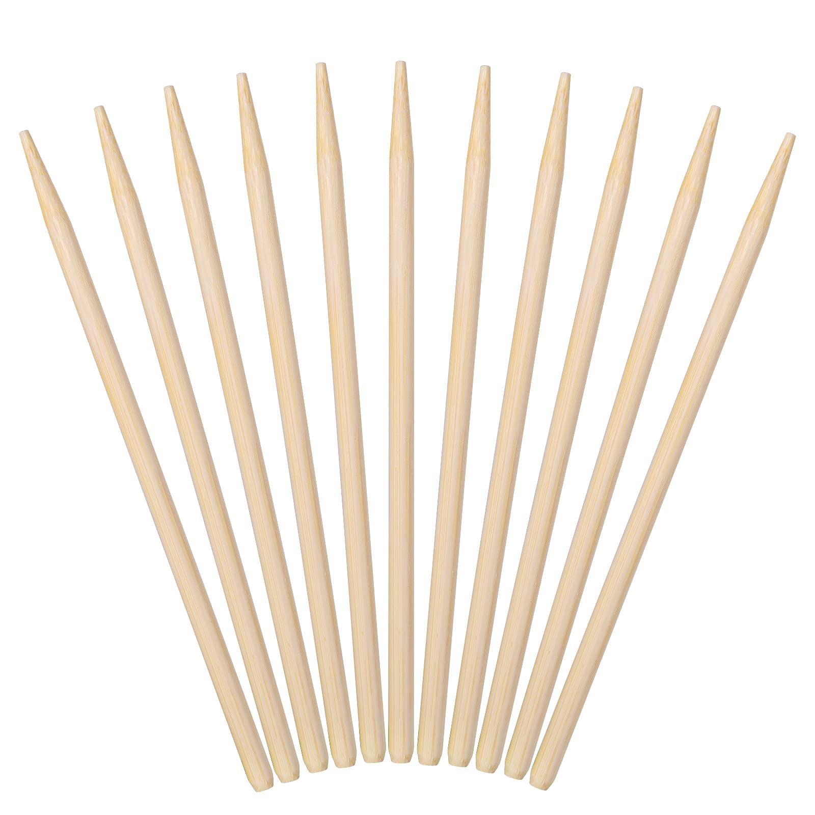Minisland Premium 5.5 Inch Bamboo Skewers 5Mm Thick Short Semi-Point Caramel Candy Apple Corn Dog Sticks 100 Counts -Msl168