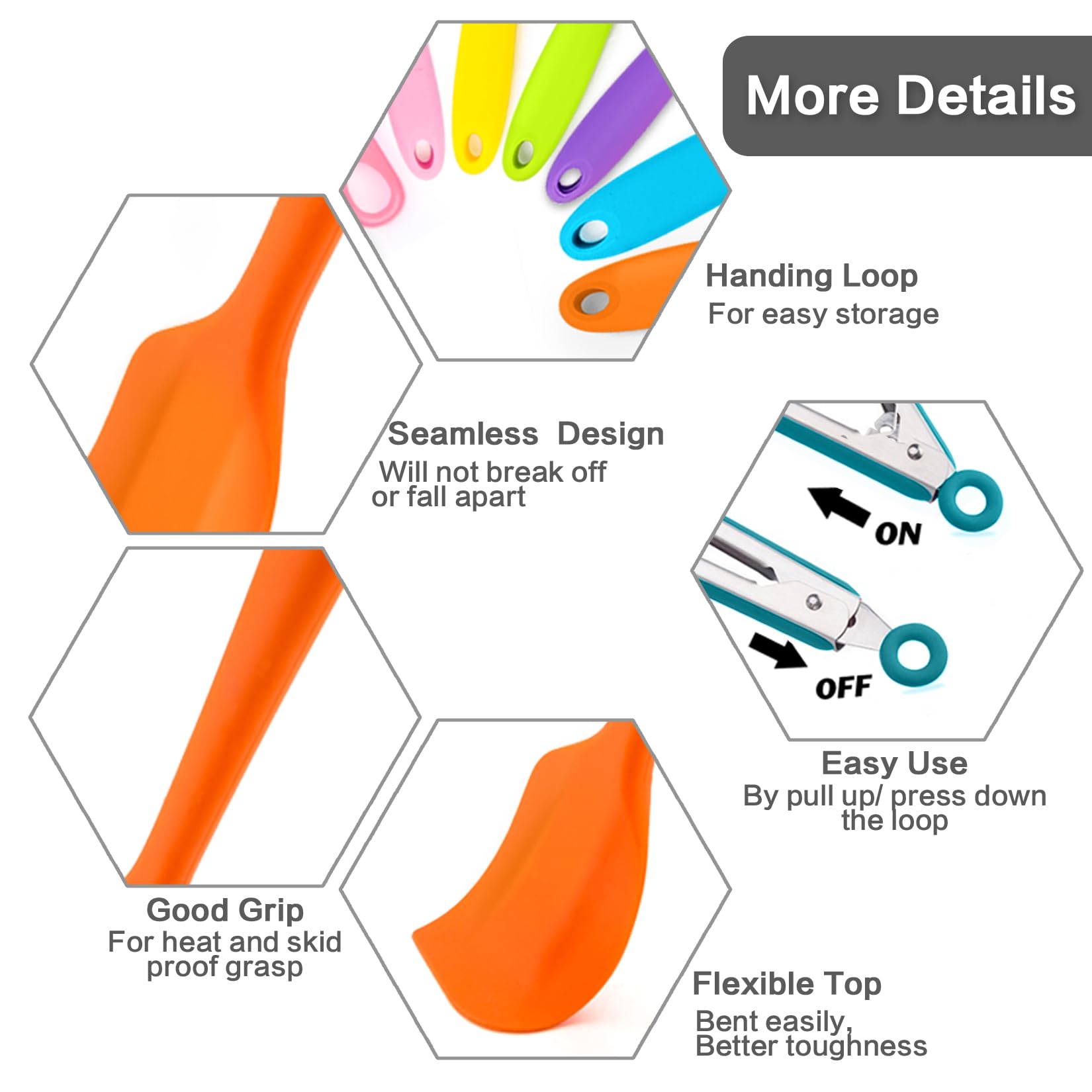 14 Pcs Silicone Spatulas Set, P&P Chef Colorful Heat Resistant Rubber Spatula For Nonstick Cookware, Include Jar Spatulas, Cooki