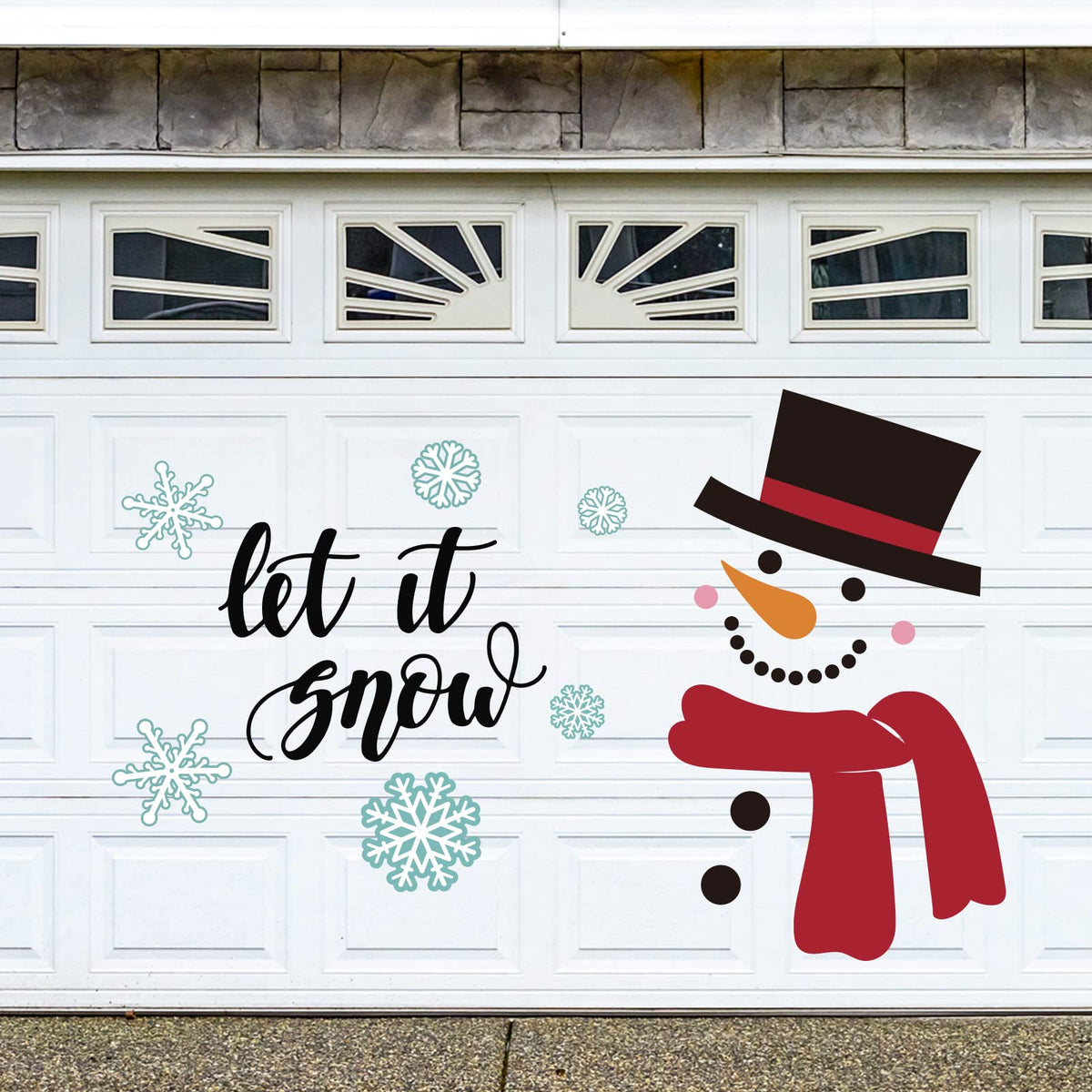Whaline 21Pcs Christmas Winter Garage Decoration Magnet Stickers Snowman Magnet Decals Refrigerator Stickers Let It Snow Christm