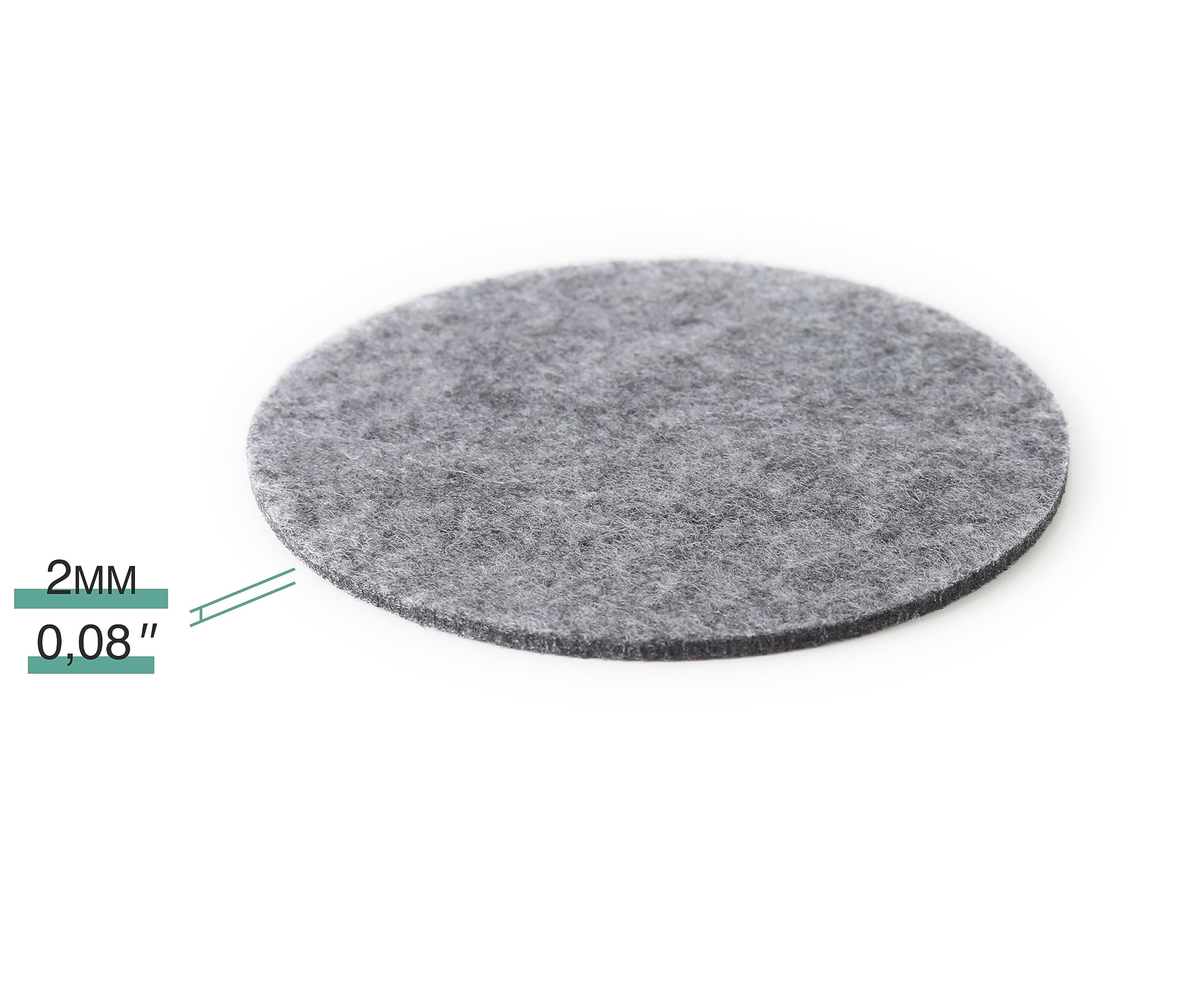 Set Of 12 Felt Gray Drink Coasters 4X4 Inches - Round Coaster For Drinks Absorbent - Cup Mats - Protect Furniture From Heat, Sta