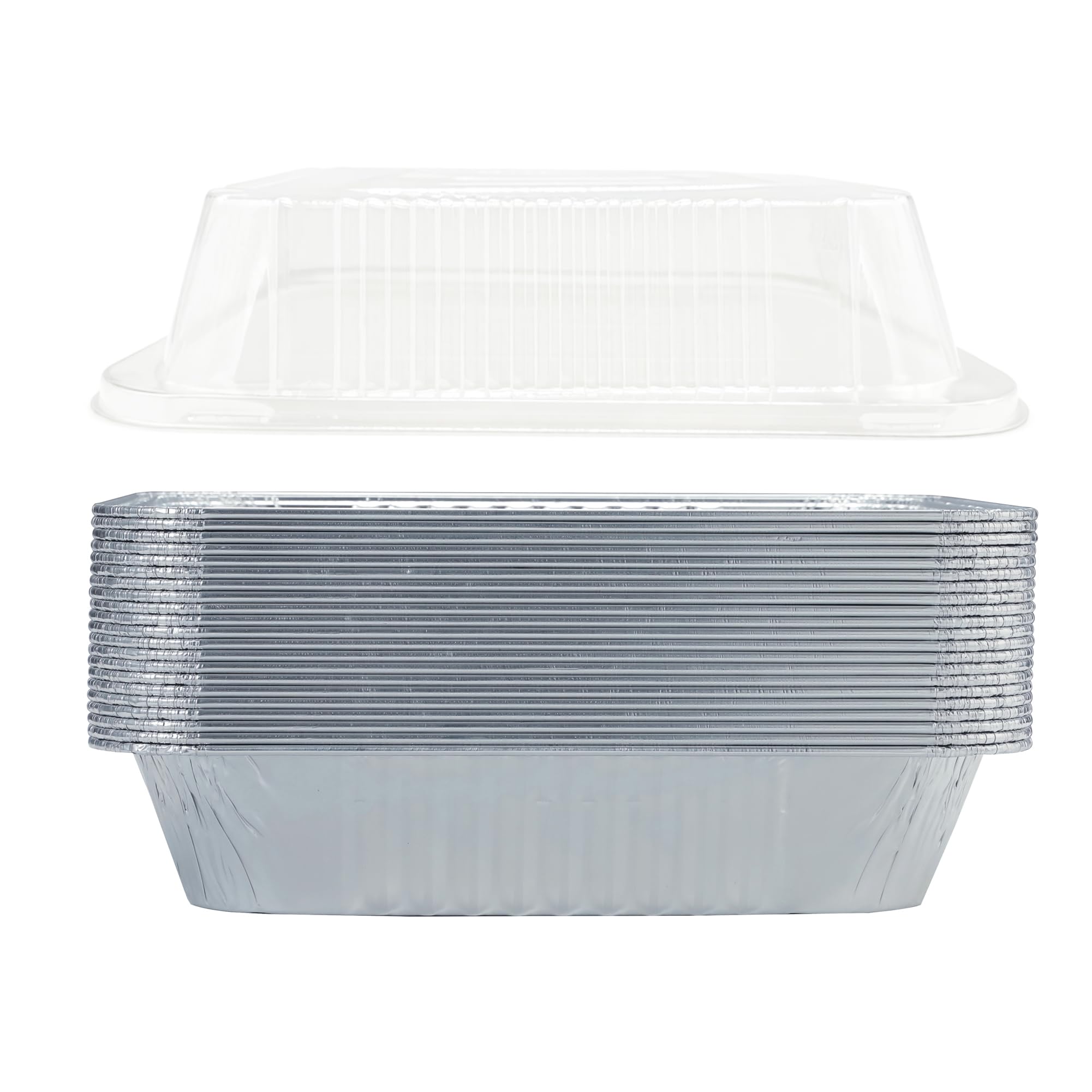 Waytiffer 10Pack 9x13 Aluminum Pans with Clear Lids Aluminum Foil Pans