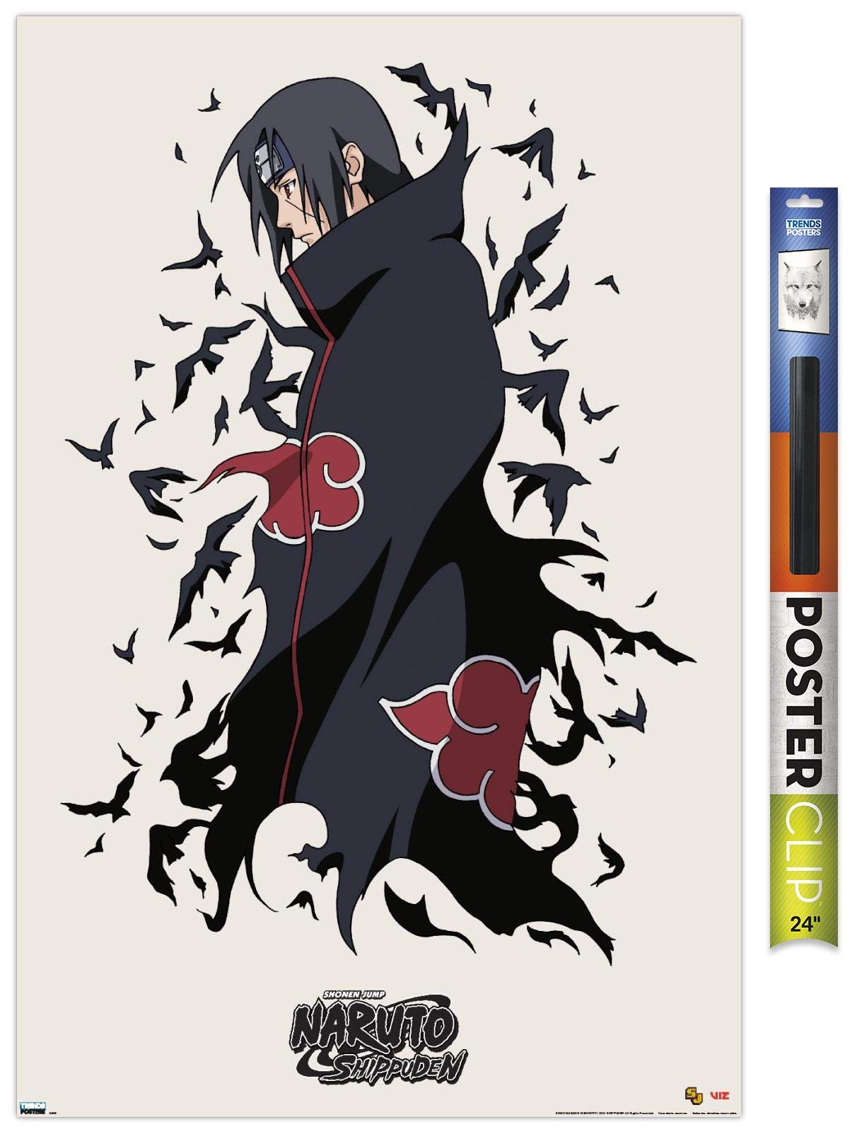 Trends International Naruto Shippuden - Itachi Wall Poster, 22.375'' X 34'', Poster & Clip Bundle