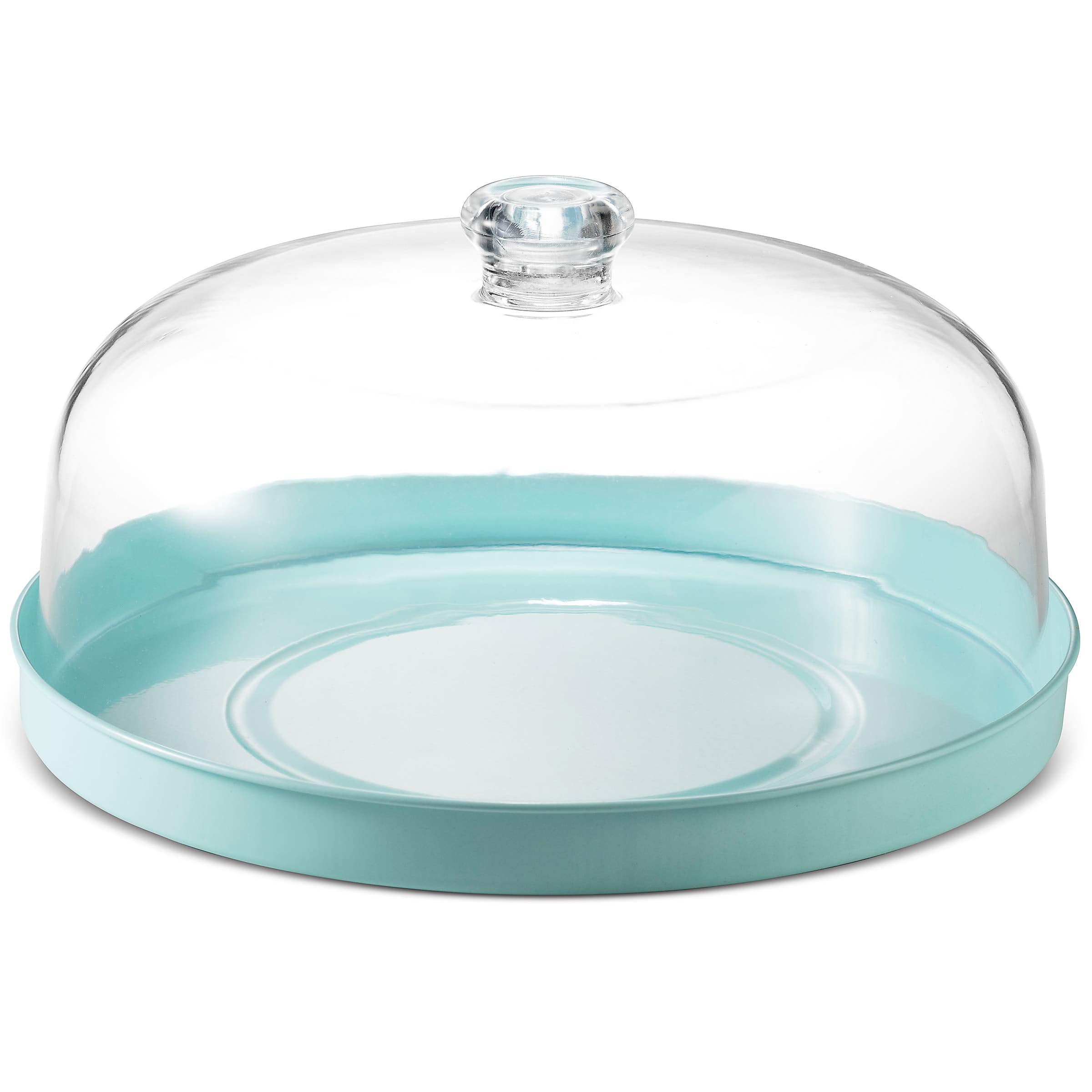 Godinger Cake Stand, Cake Plate Server With Dome, Galvanized Metal Serving Tray And Shaterproof Acrylic Lid