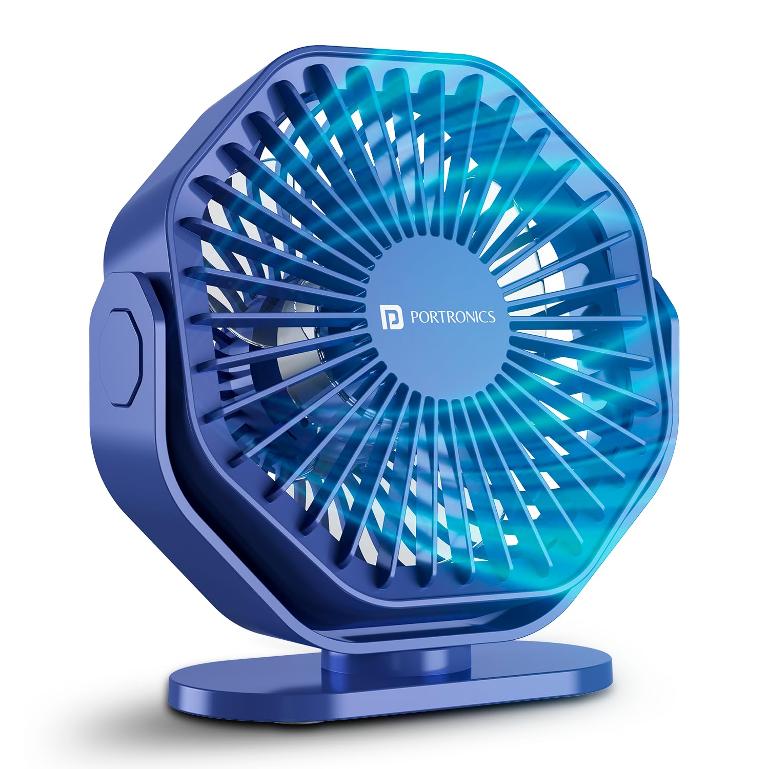 Portronics Chill On, Mini TypeC Powered Table & Hanging Fan, 360 Rotation, 3Speeds, Upto 5000 Rpm, Bldc Motor, One Button Cont