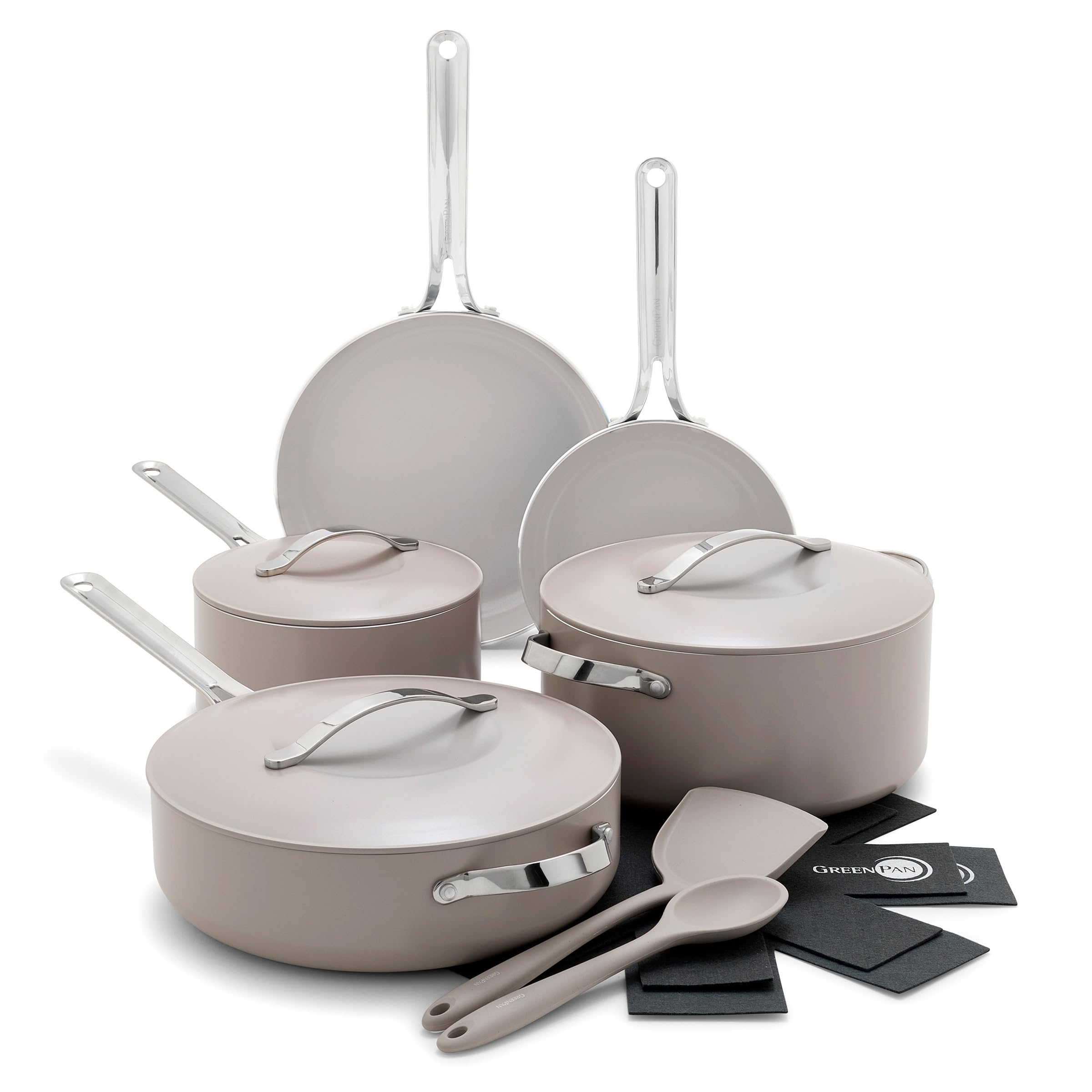 GreenPan Nova 10-Piece Cookware Pots & Pans Set, Oprahs Favorite Things 2024, PFAS-Free Ceramic Nonstick, Fry, Saut  , Stockpot,