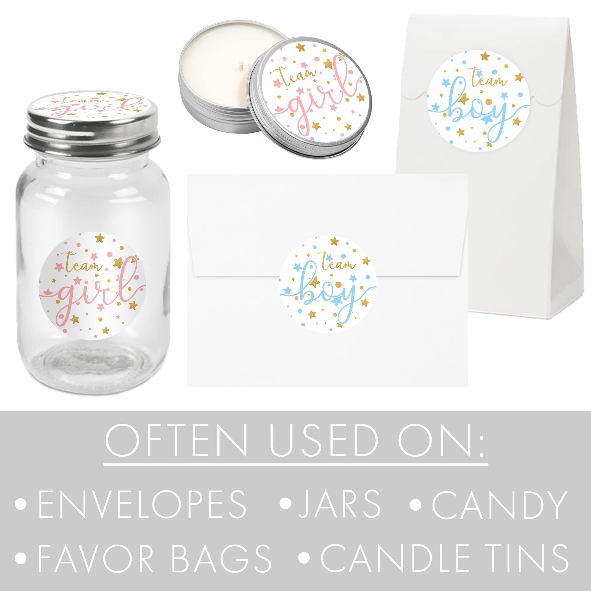 Twinkle Twinkle Little Star Gender Reveal Party - Team Boy Or Girl - 40 Stickers