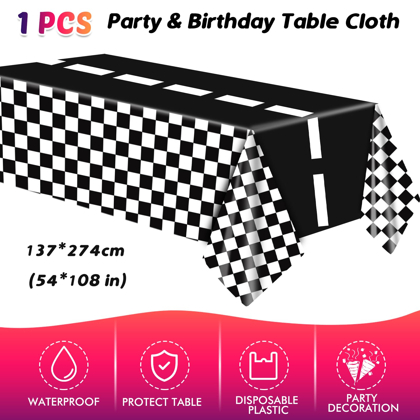 41Pcs Race Car Birthday Party Supplies Inckudes 20 Plates 20 Napkins And 1 Tablecloth, Racing Car Race Track Party Decorations R
