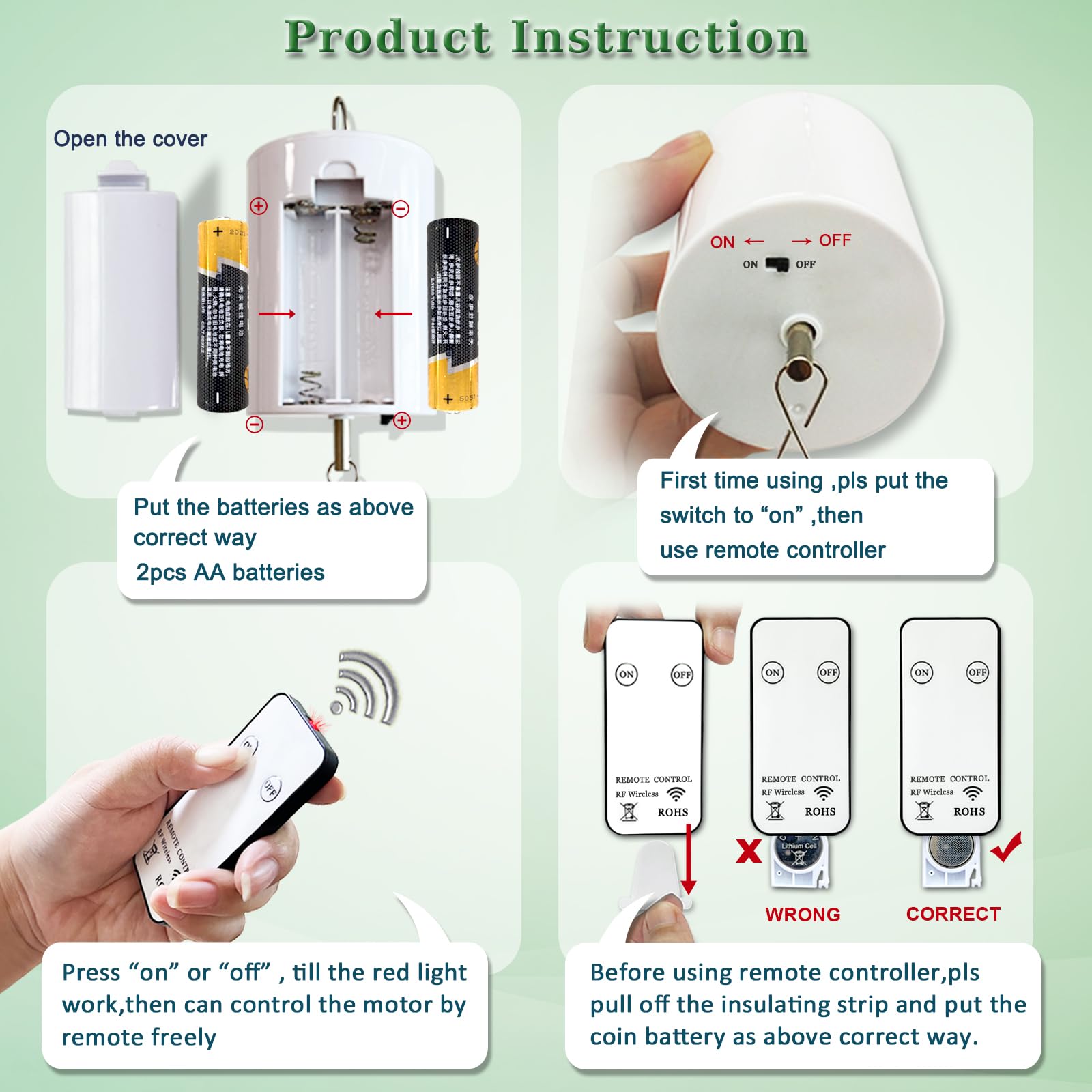 Fonmy Hanging Display Motor Rotating Motor For Wind Spinner Hanging Decor Ornament Wind Chimes With Mini Remote Controller For B