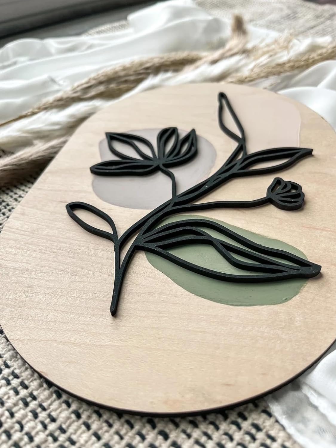 Aps Art Plus Store 3D Wooden Flower Design Wall Sculpture For Wall Decor, Wall Decorative Item For Living Room, Hall, Bedroom, K