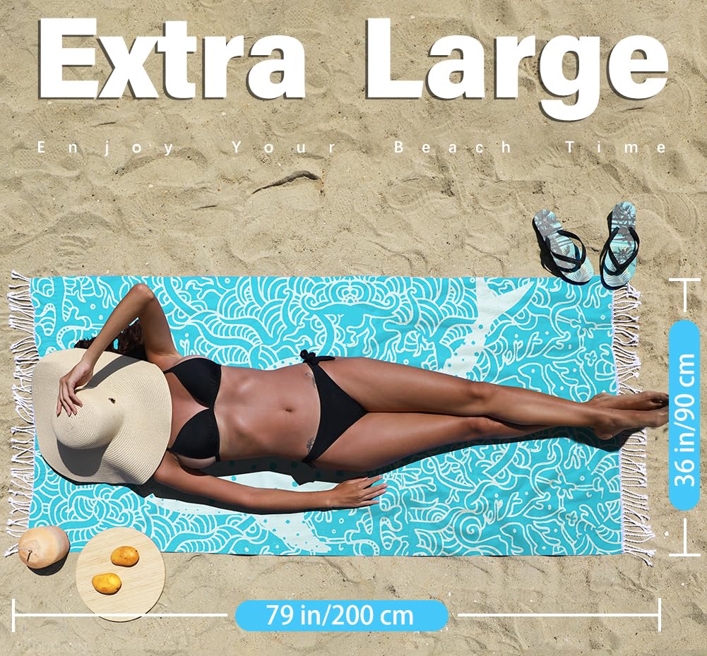 Widdonen Turkish Beach Towel Quick Dry Absorbent Cotton Lightweight Thin Bathroom Bath Pool Swim Towels Extra Large Oversized Sa