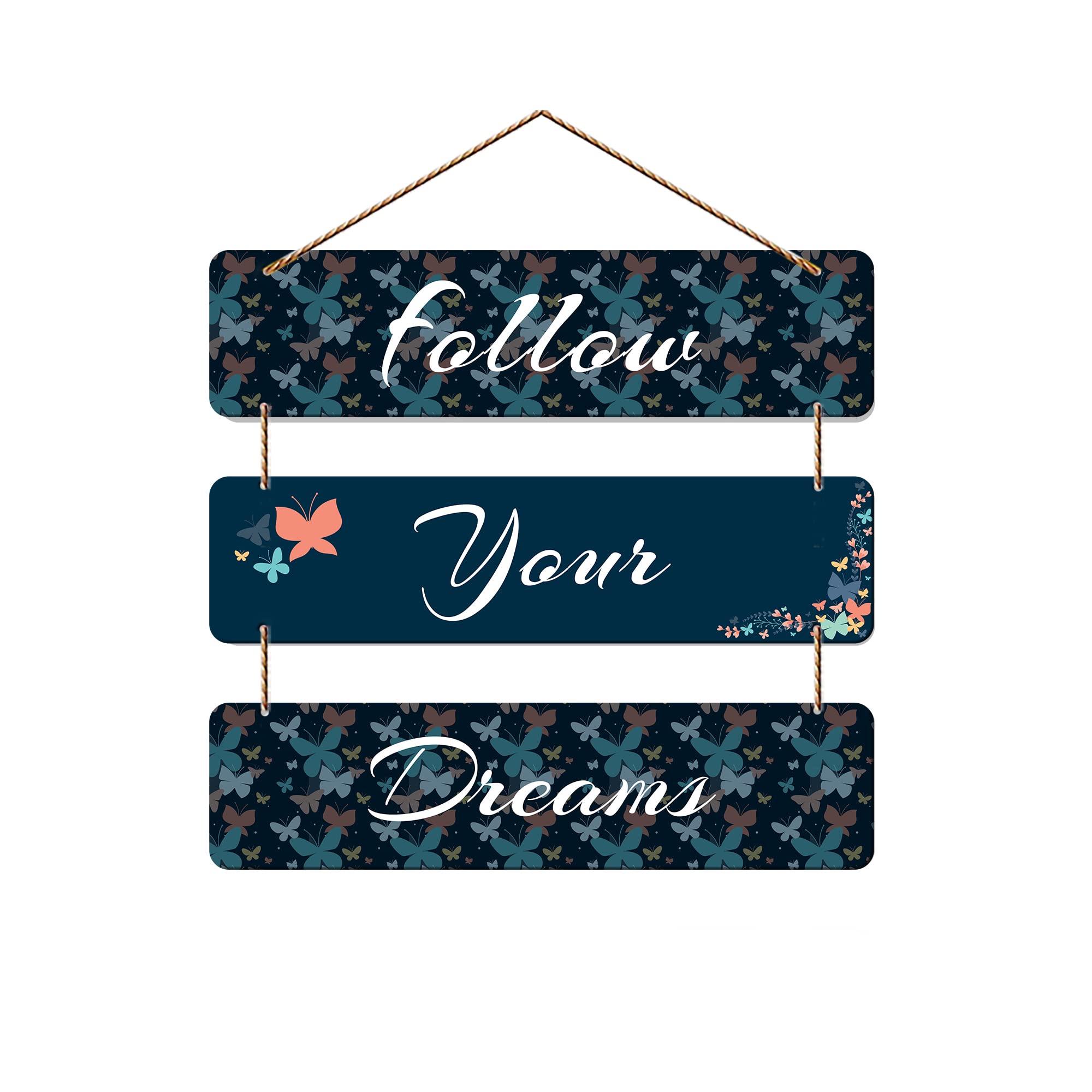 Artvibes Follow Your Dreams Wooden Wall Hanger For Home Decor, Office, Artworks Mordern Hangings (Wh_5308N)