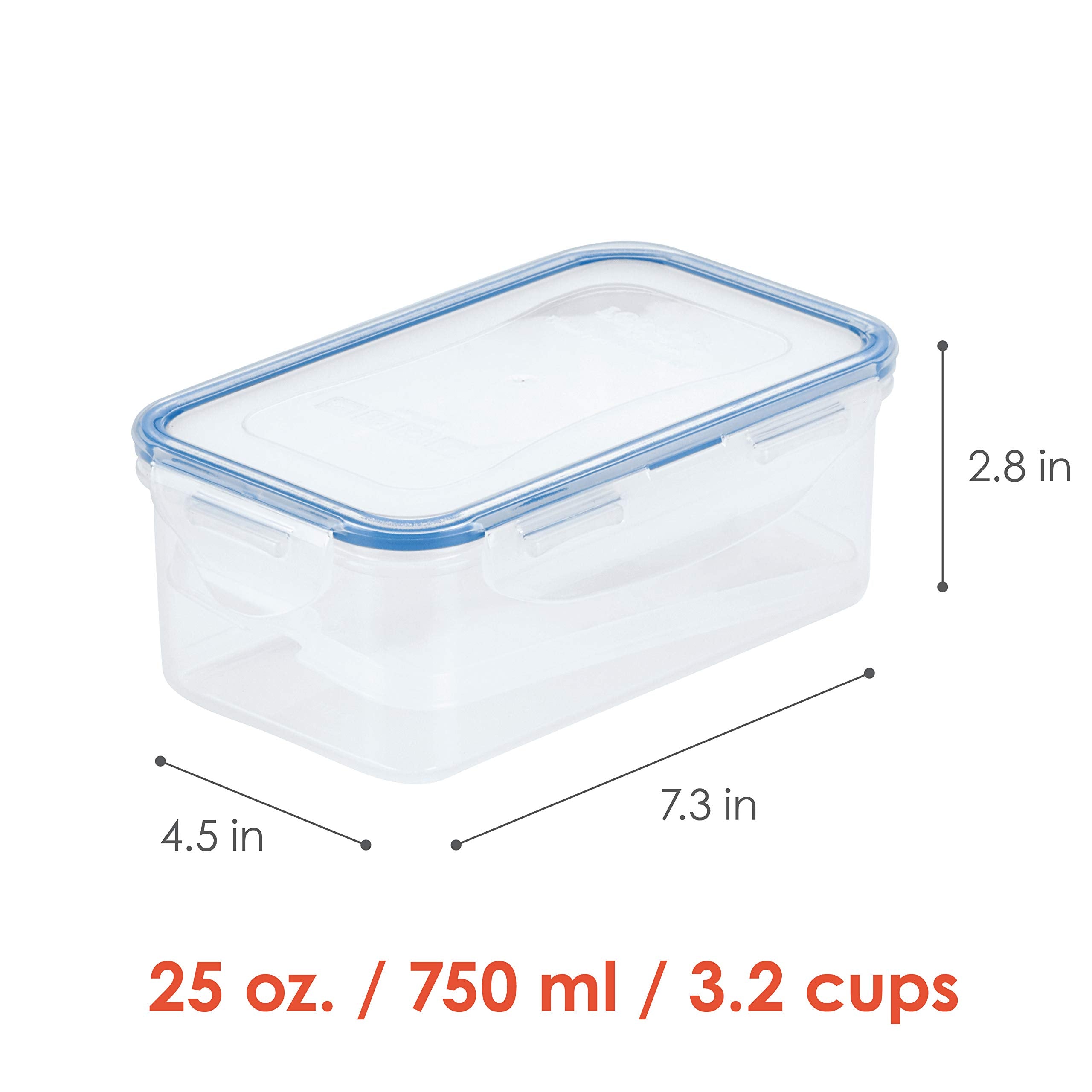 Locknlock Easy Essentials Food Storage Lids/Airtight Containers, Bpa Free, Butter-25 Oz, Clear