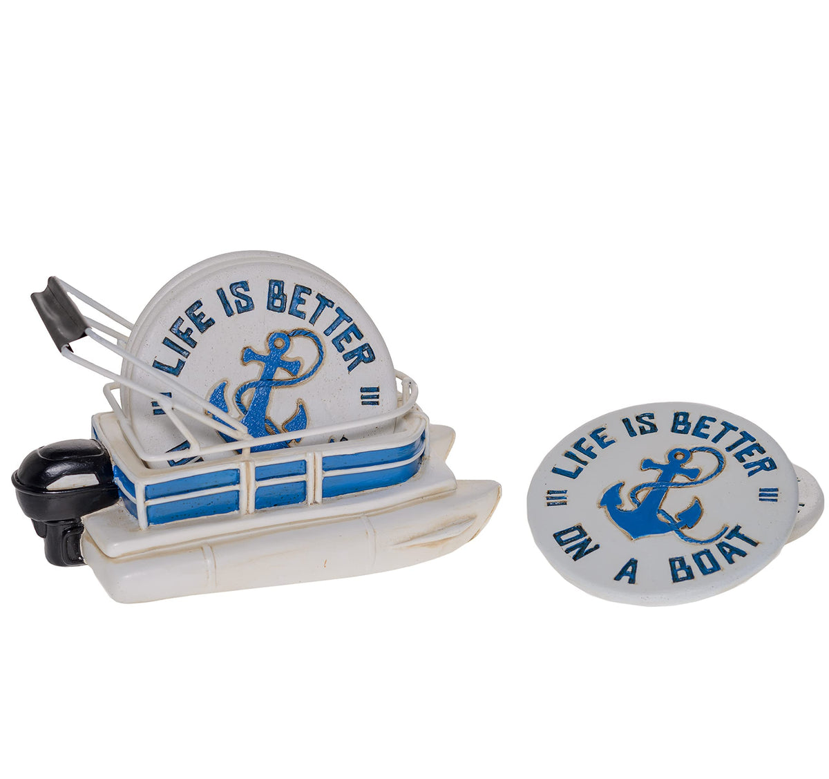 Pine Ridge Life Is Better On A Boat Coasters For Drinks With Pontoon Boat Holder Design - Lake Life Gifts, Water Absorbent Coast