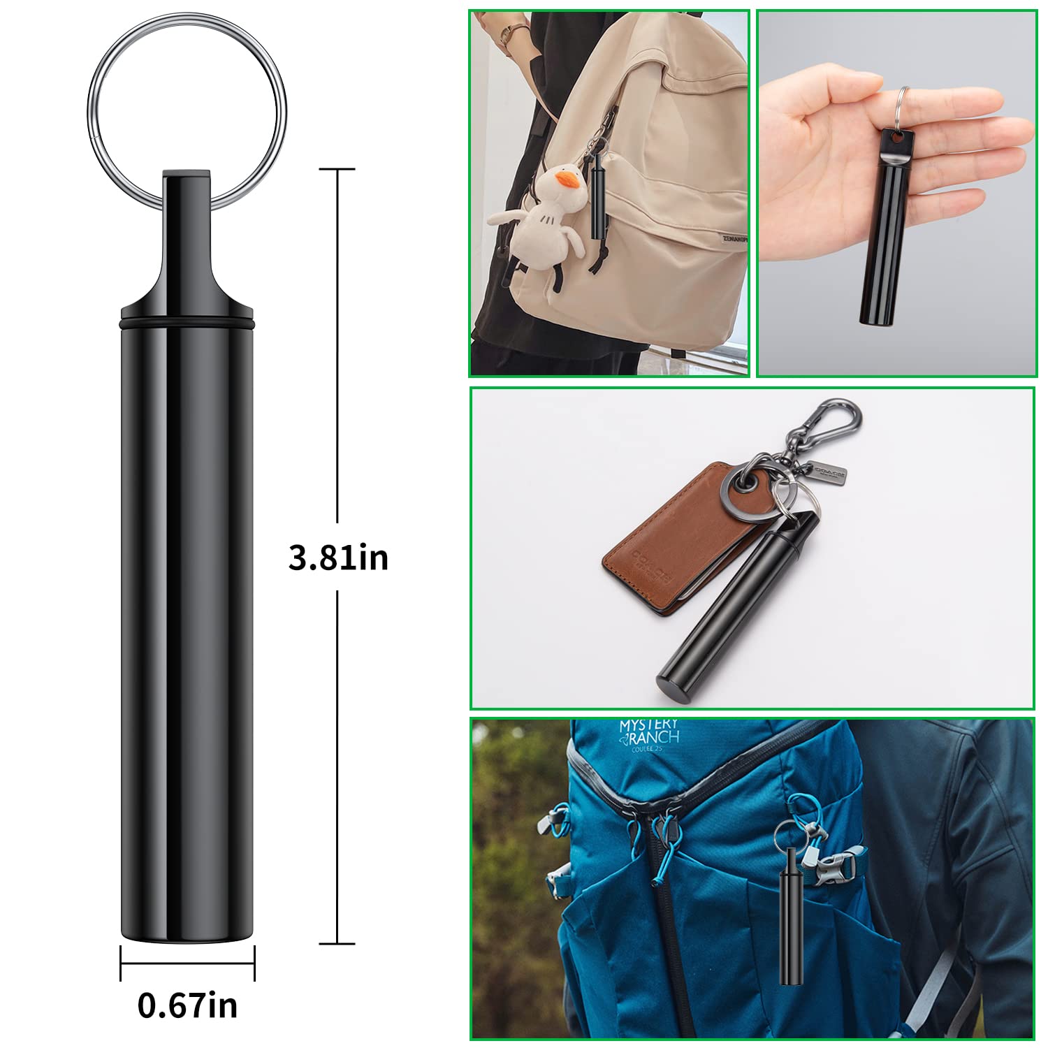 Metal Portable Toothpick Holder Box 3 Pieces ,Pocket Waterproof Case Toothpicks Container With Keychain For Outdoor Picnic And C
