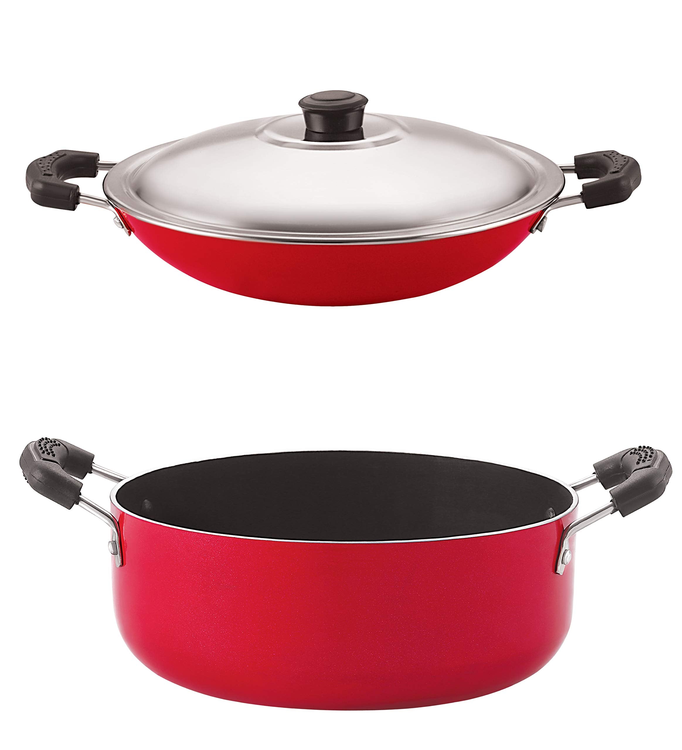 Nirlon NonStick Aluminium Appachatti And Casserole Combo Cookware Set With Lid