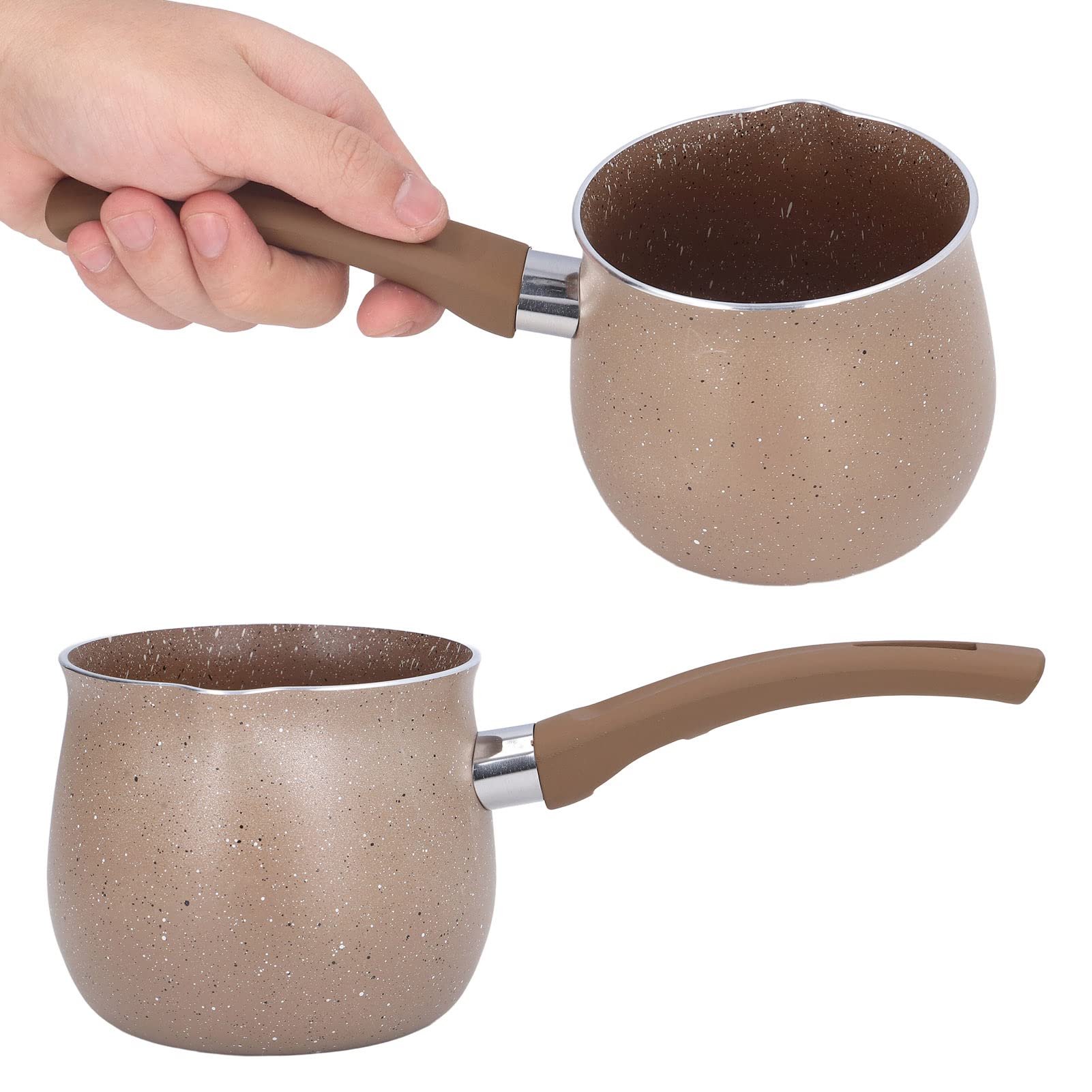 Aluminium Alloy Nonstick Milk Pan, Single Handle Anti-Scalding Sauce Pan Sauce Pot, Mini Saucepan Coffee Pot Egg Boiling Pot For