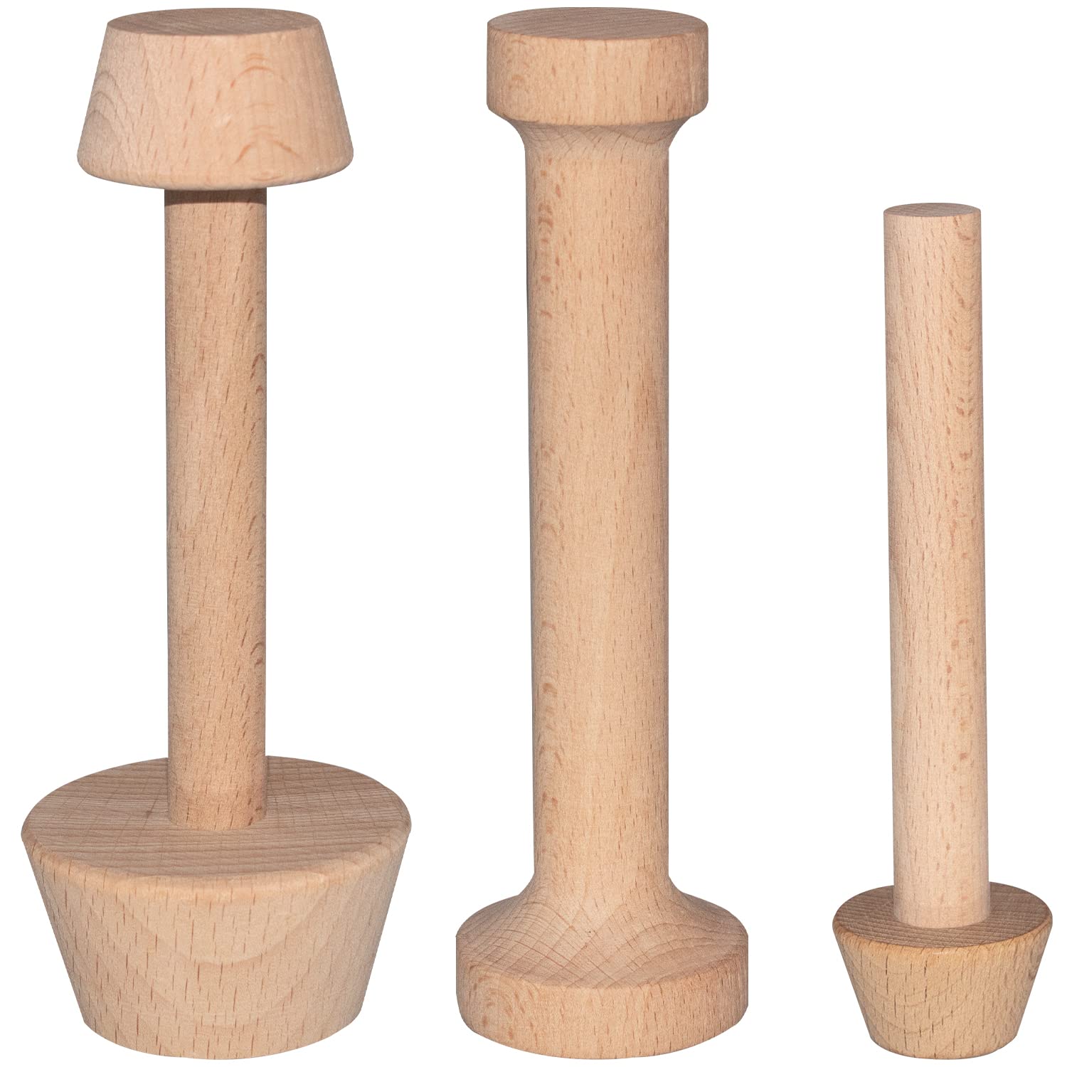 Dupiulk Wooden Tart Tamper Set, Double Side Pie Pastry Dough Tamper, Egg Tart Pan Mold Diy Cake Pastry Baking Tool For Mini Egg